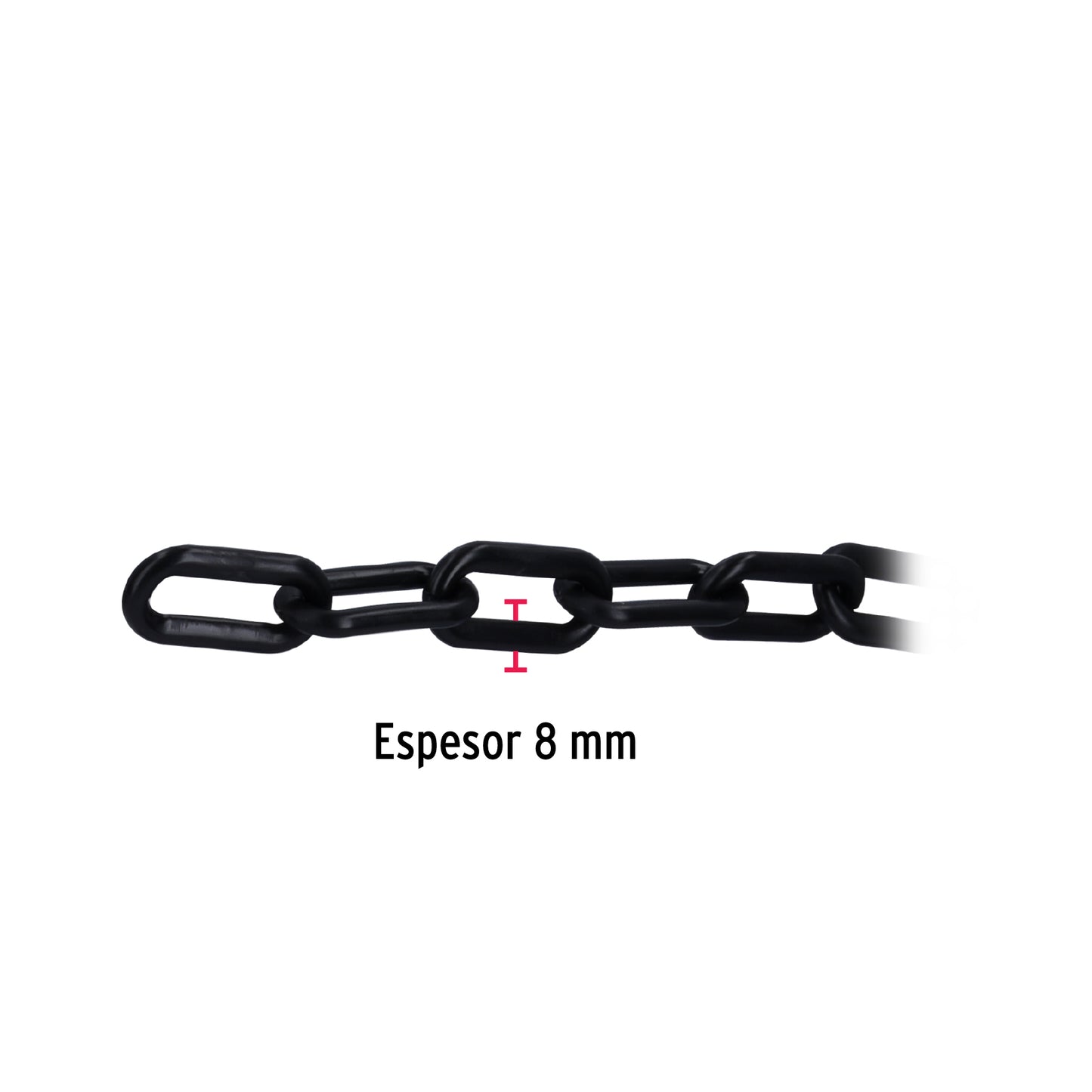 CAPL-8N Metro de cadena de plástico de 8mm, negra