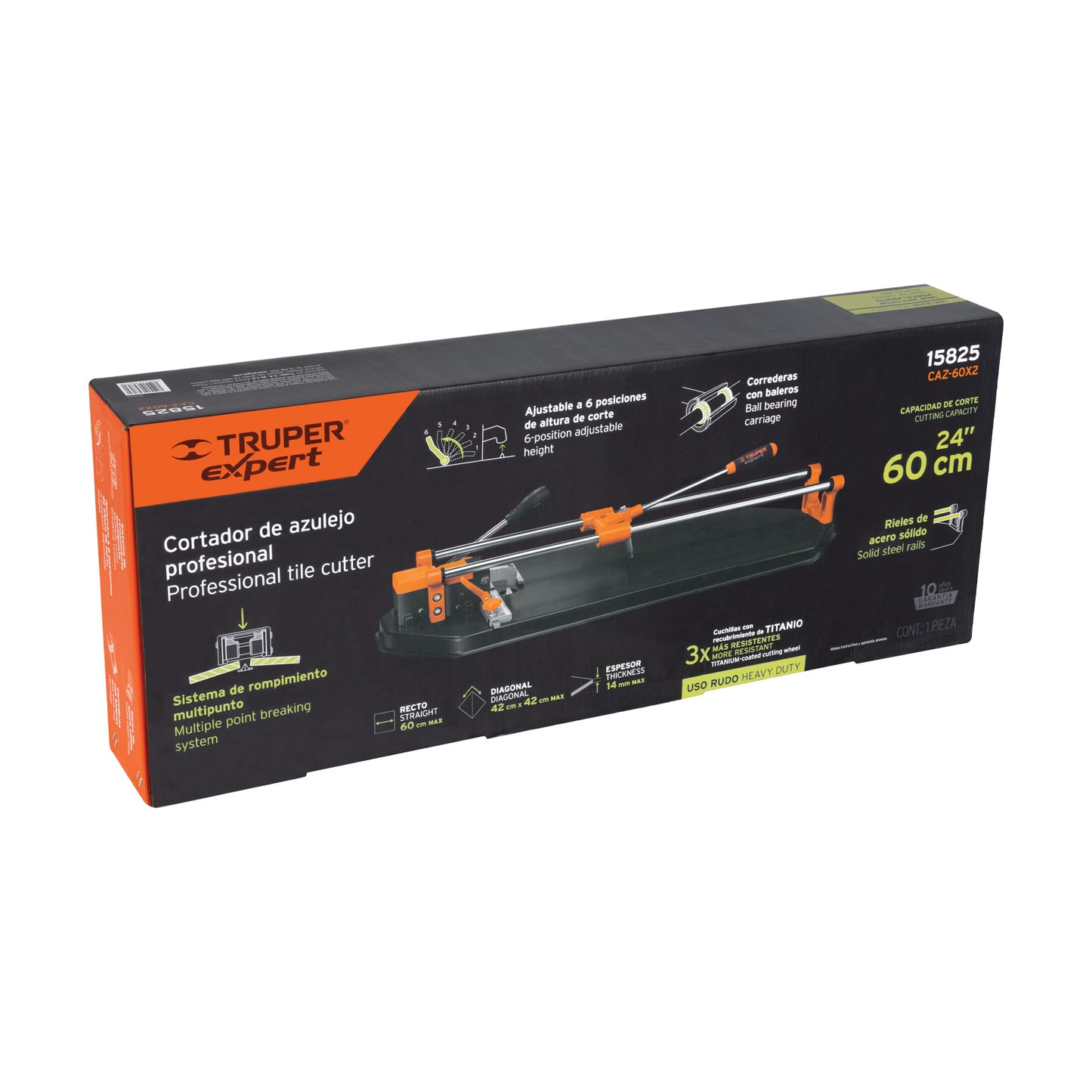 CAZ-60X2 Corta baldosas con balerina, 60 cm (23"), Truper Expert