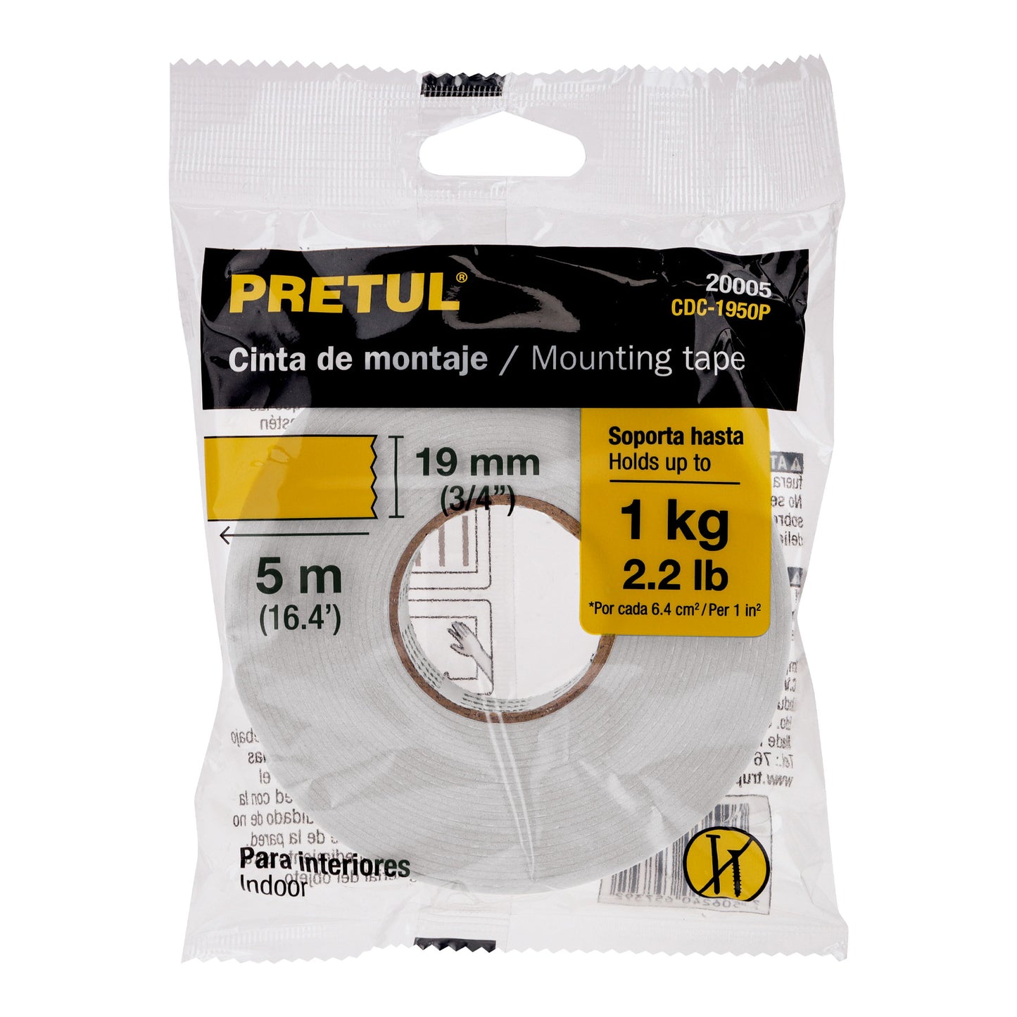 CDC-1950P Cinta doble faz de 19 mm x 5 m Pretul