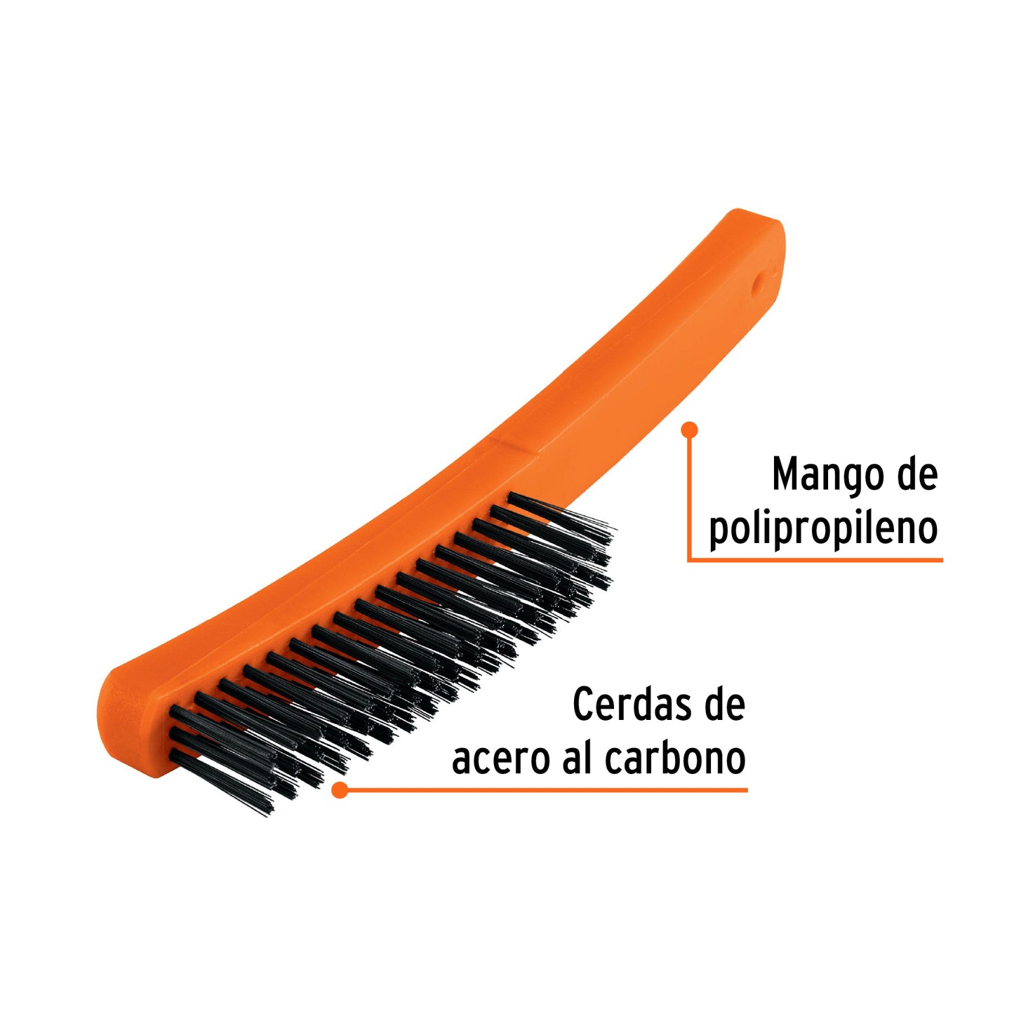 CEA-18 Cepillo de grata, cerdas acero al carbono, 51 pinceles