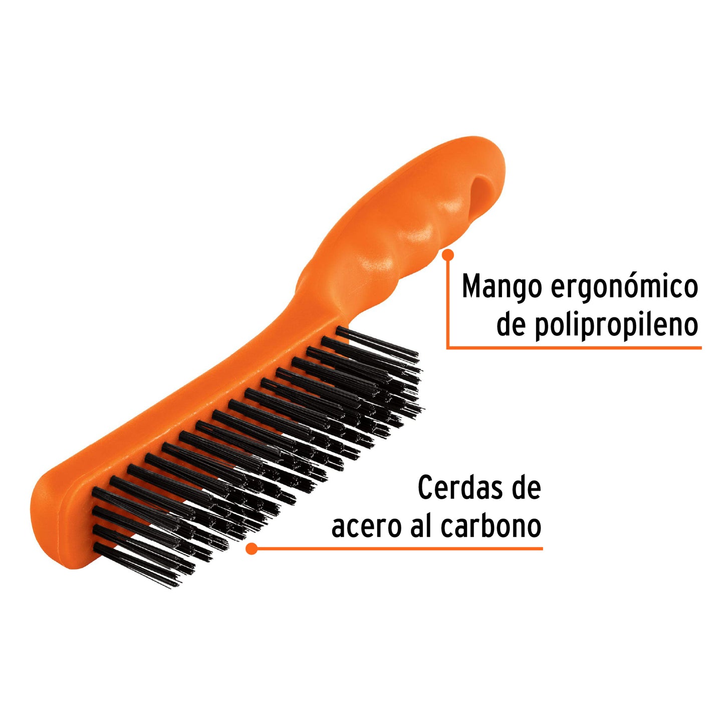 CEA-54 Cepillo de grata, cerdas acero al carbono, 64 pinceles