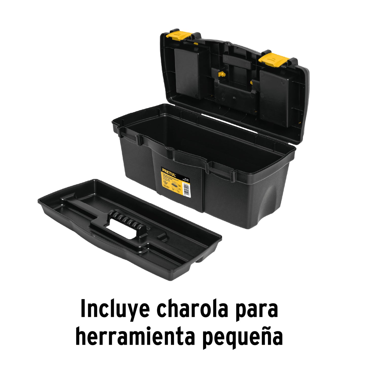 CHP-19CP Caja plástica 19' con compartimentos, Pretul