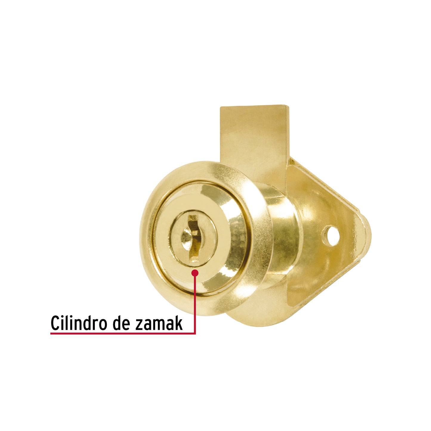 CM-21L-P Cerradura para mueble, modelo 21, latón, Hermex
