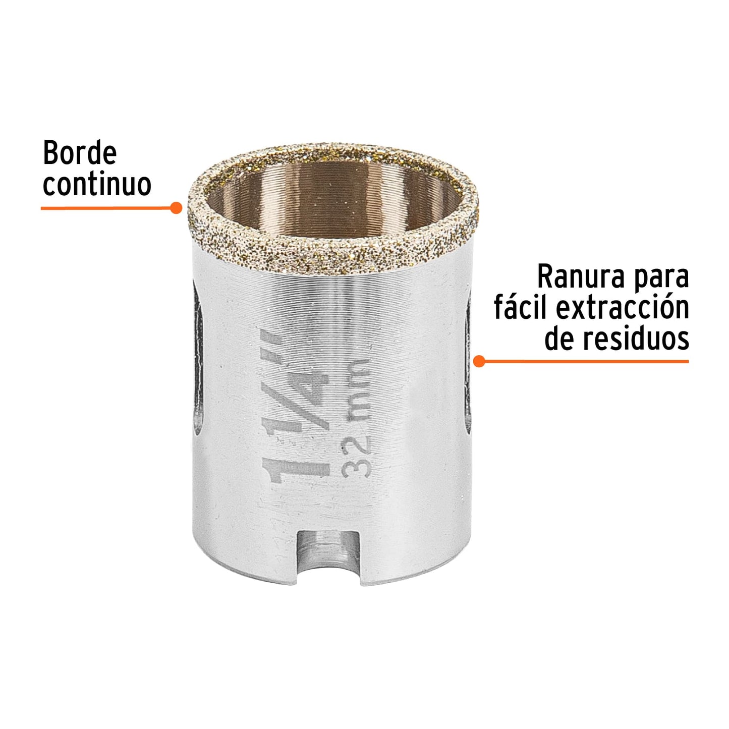 COAZ-1-1/4 Sierra copa borde continuo diamantado 1-1/4"