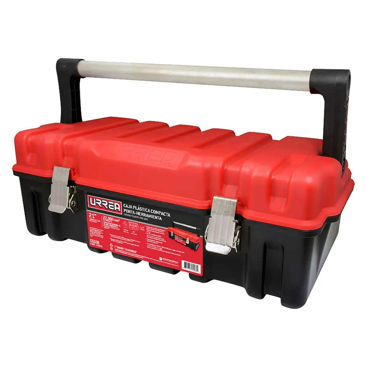 CPUC20R Caja plástica con broches metálicos roja 21" X 11" X 7"