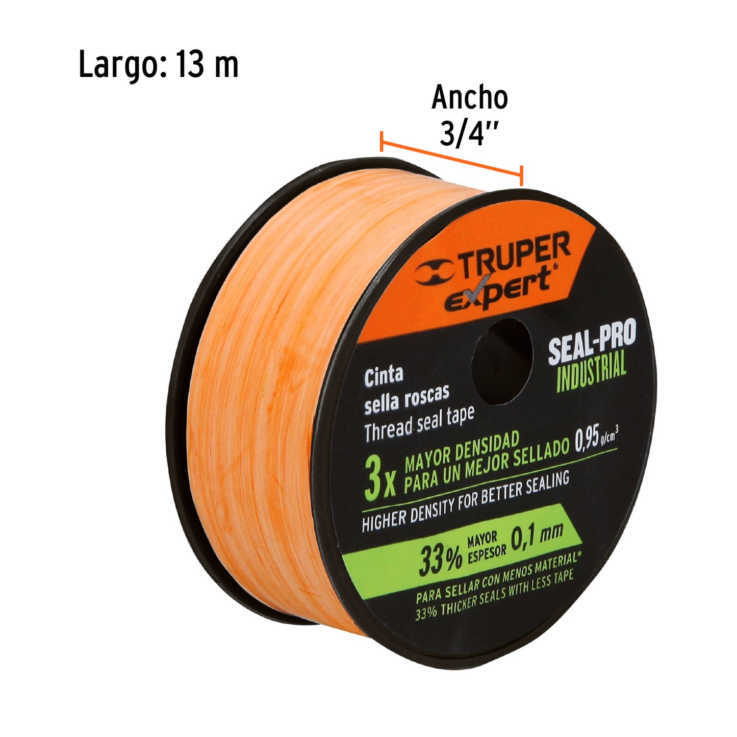 CTF-3/4X13X Cinta de teflón 3/4",13 m, uso industrial