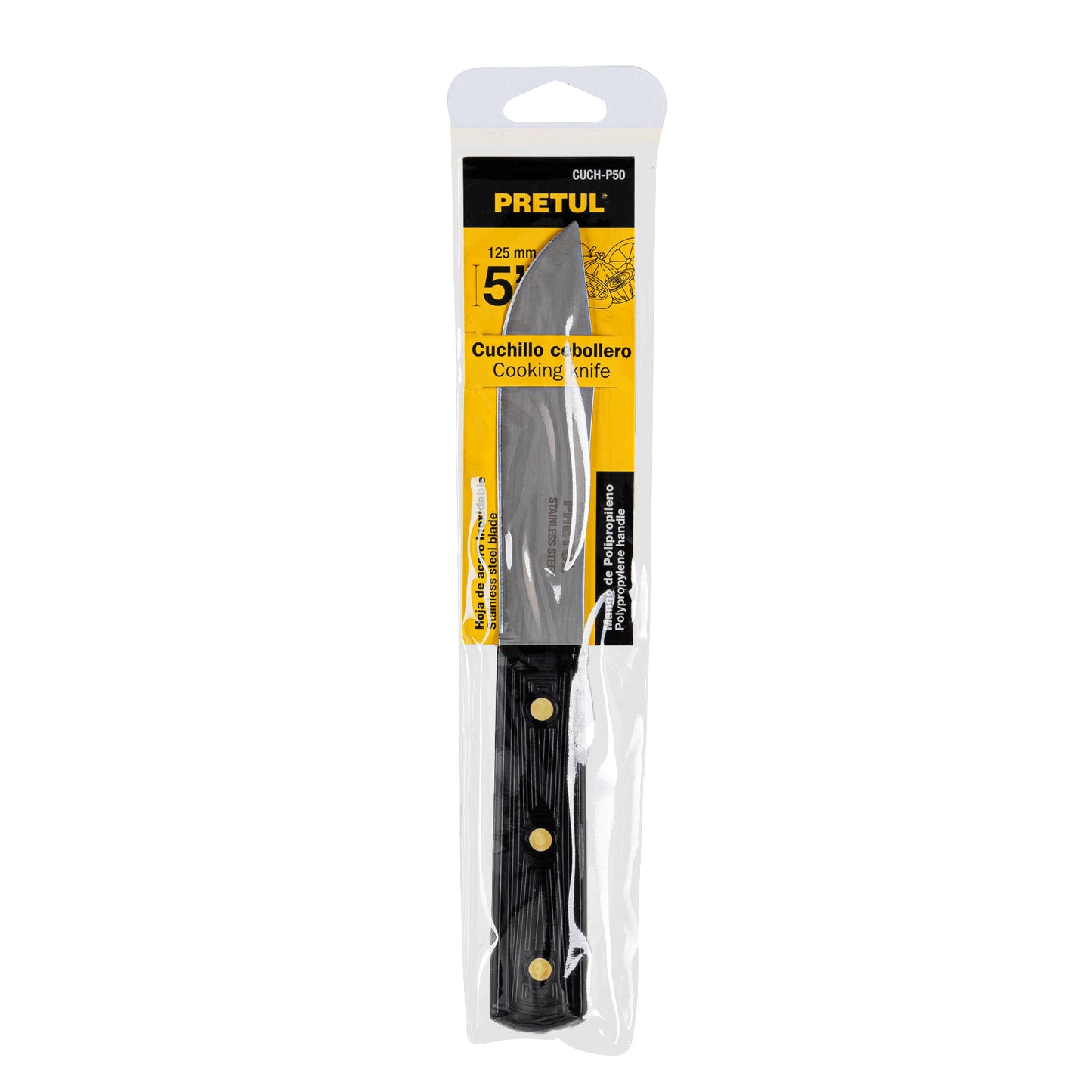 CUCH-P50 Cuchillo cebollero, mango plástico, 5"