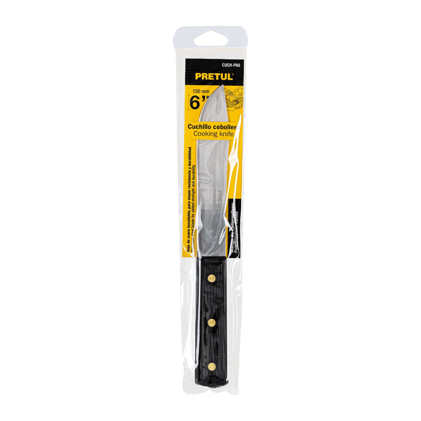 CUCH-P60 Cuchillo cebollero, mango plástico, 6"