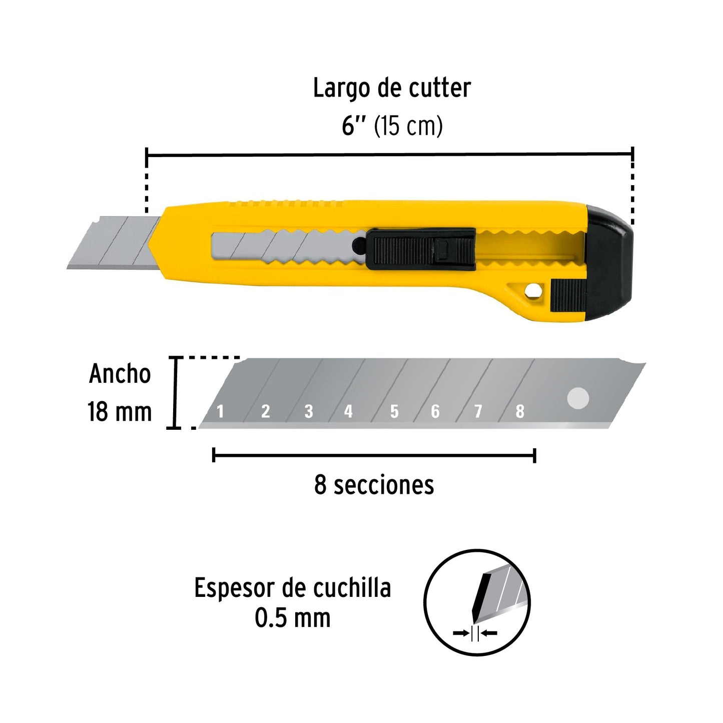 CUT-6PB Bisturí 6", Pretul en blister