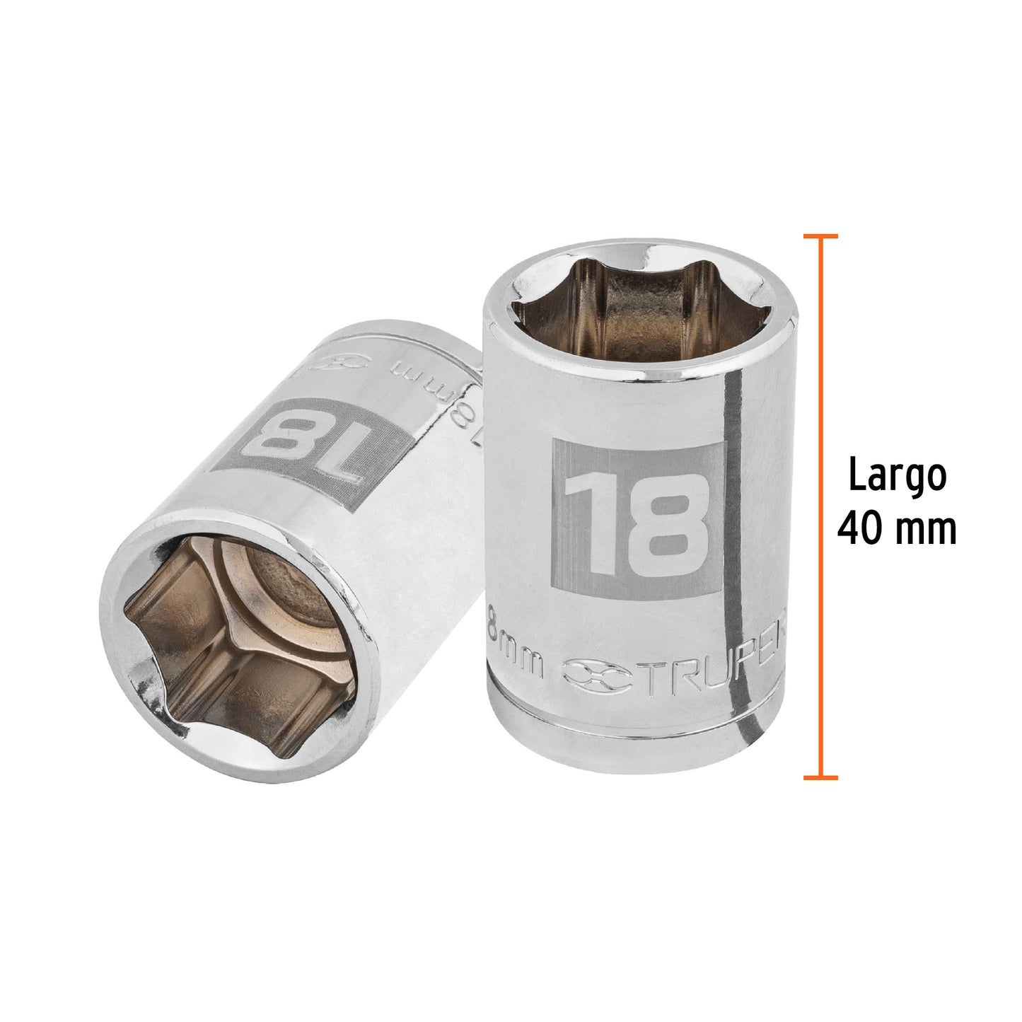D-1218-M Copa de 6 puntas, mando 1/2" de 18mm