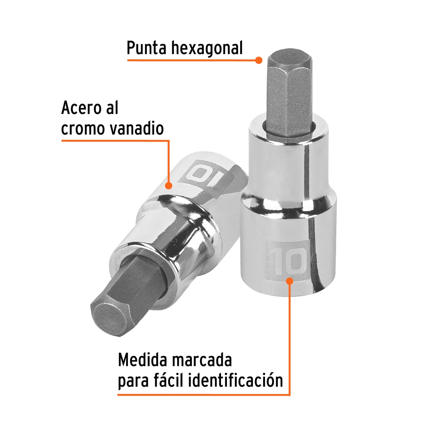 D-1241-10M Copas de punta bristol, mando 1/2" de 10mm