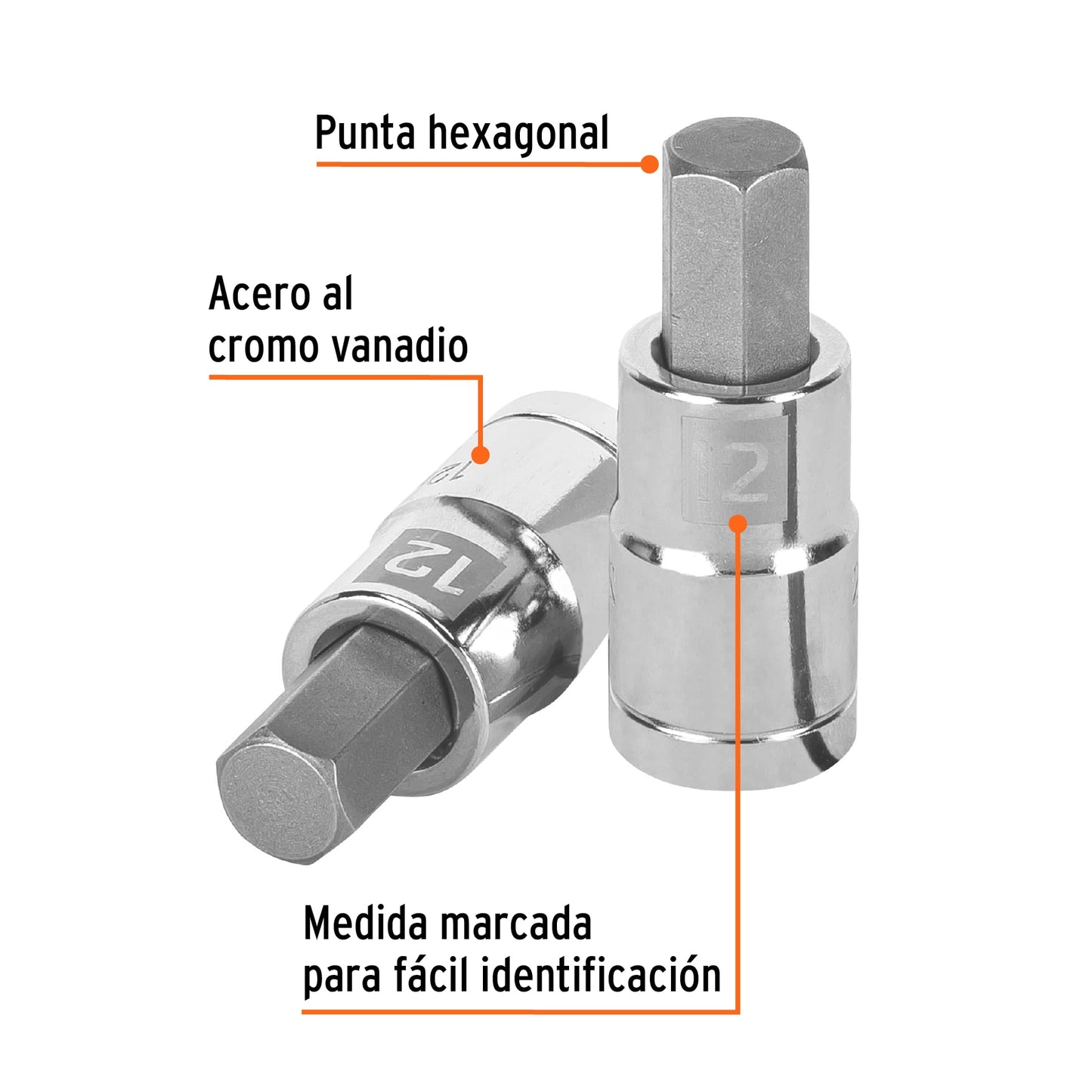 D-1241-12M Copas de punta bristol, mando 1/2" de 12mm