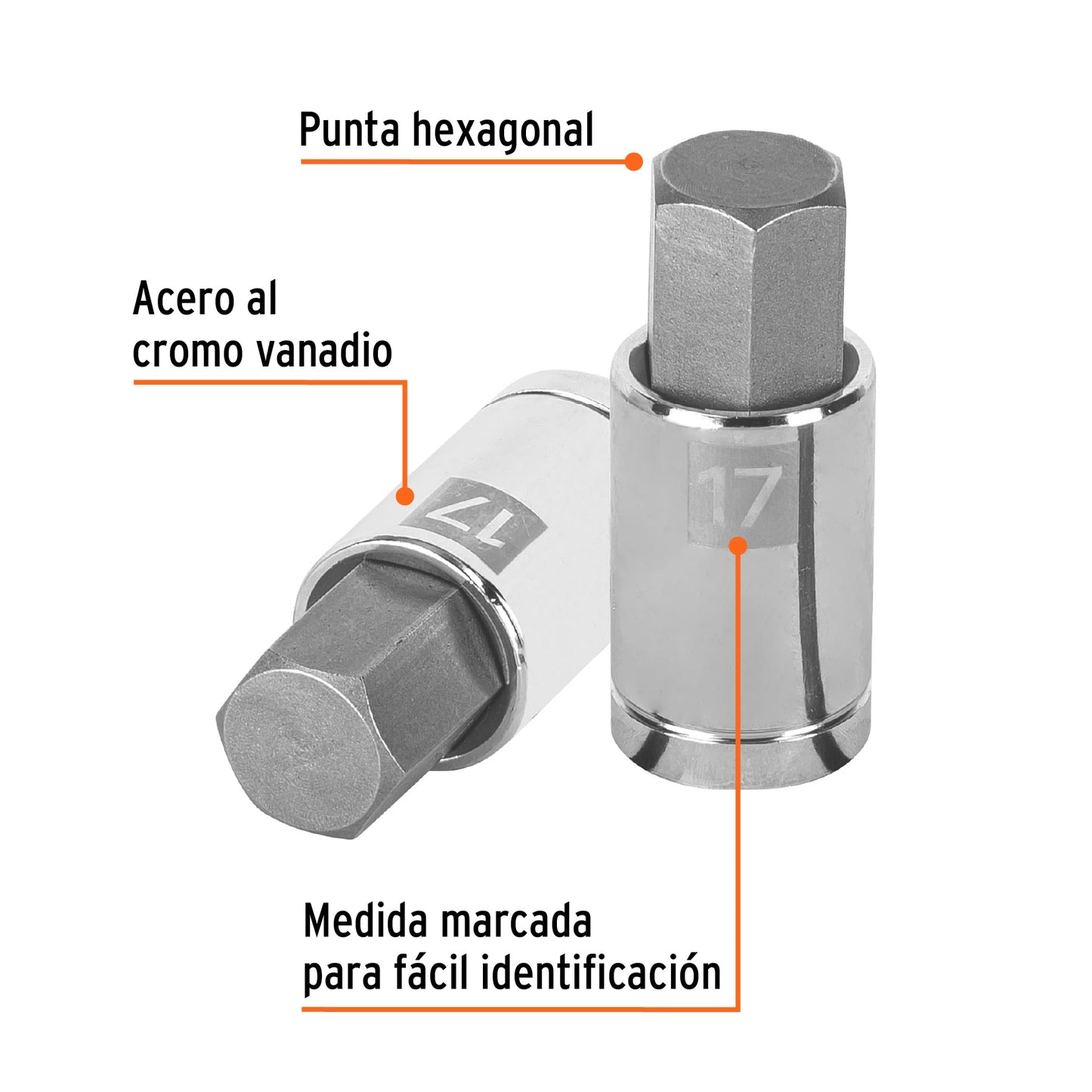D-1241-17M Copas de punta bristol, mando 1/2" de 17mm