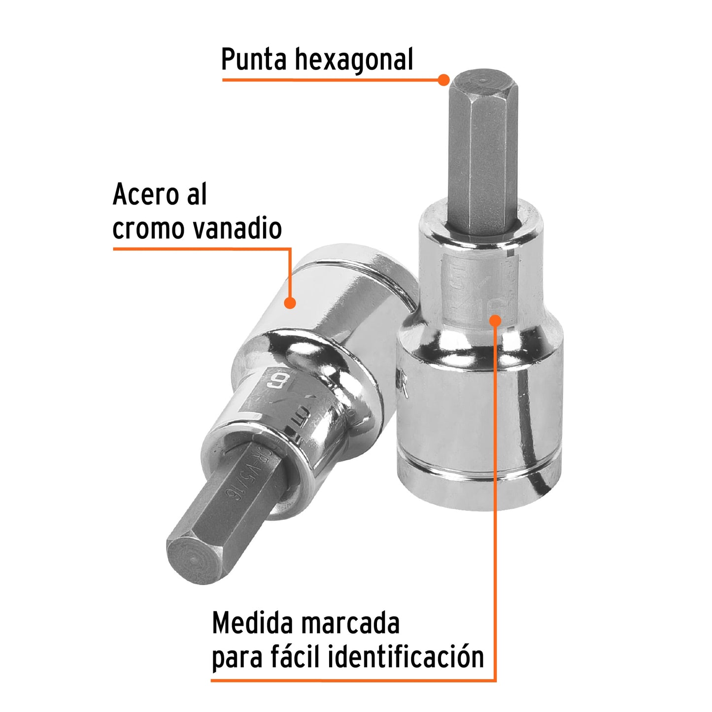 D-1241-5/16 Copas de punta bristol, mando 1/2" de 5/16"