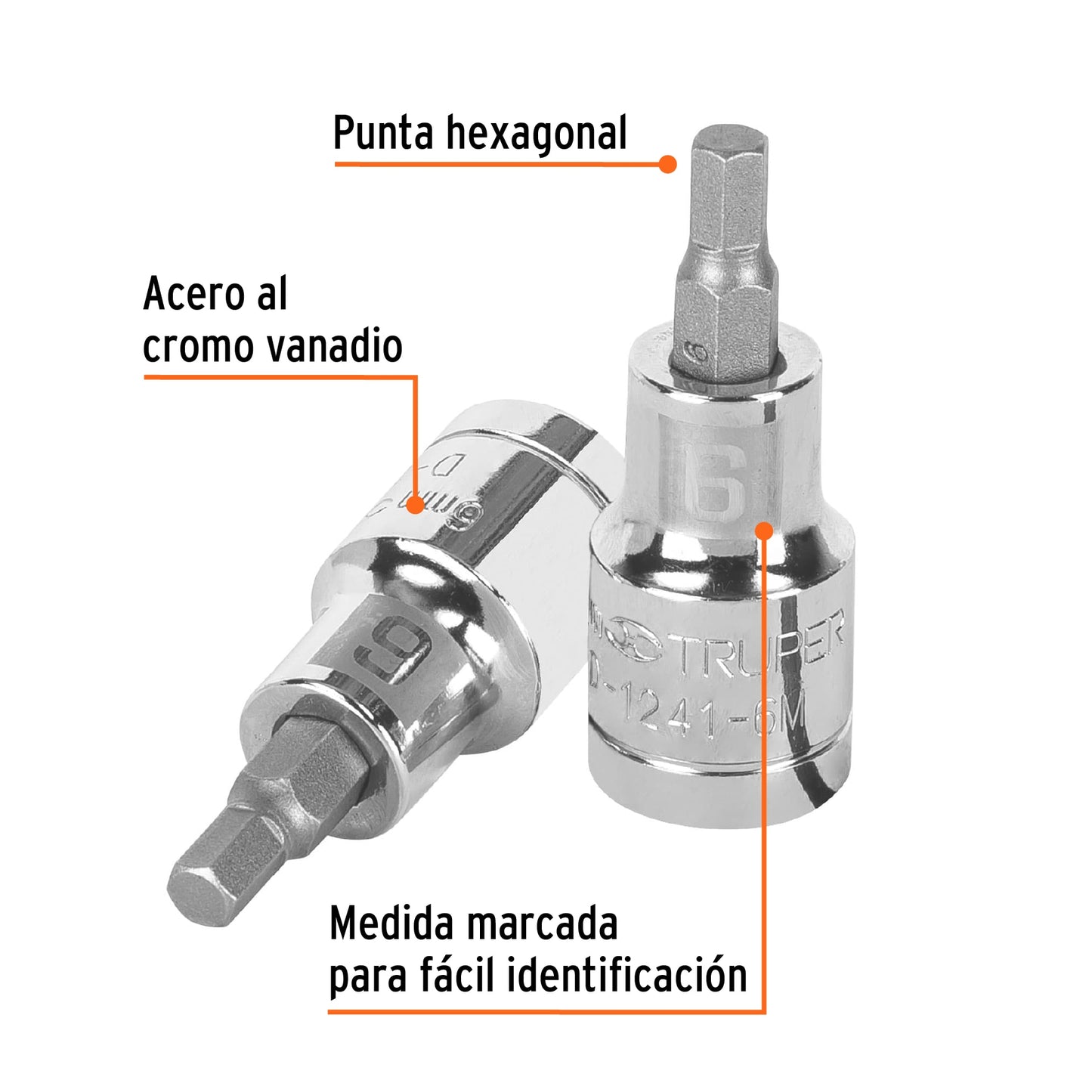 D-1241-6M Copas de punta bristol, mando 1/2" de 6mm