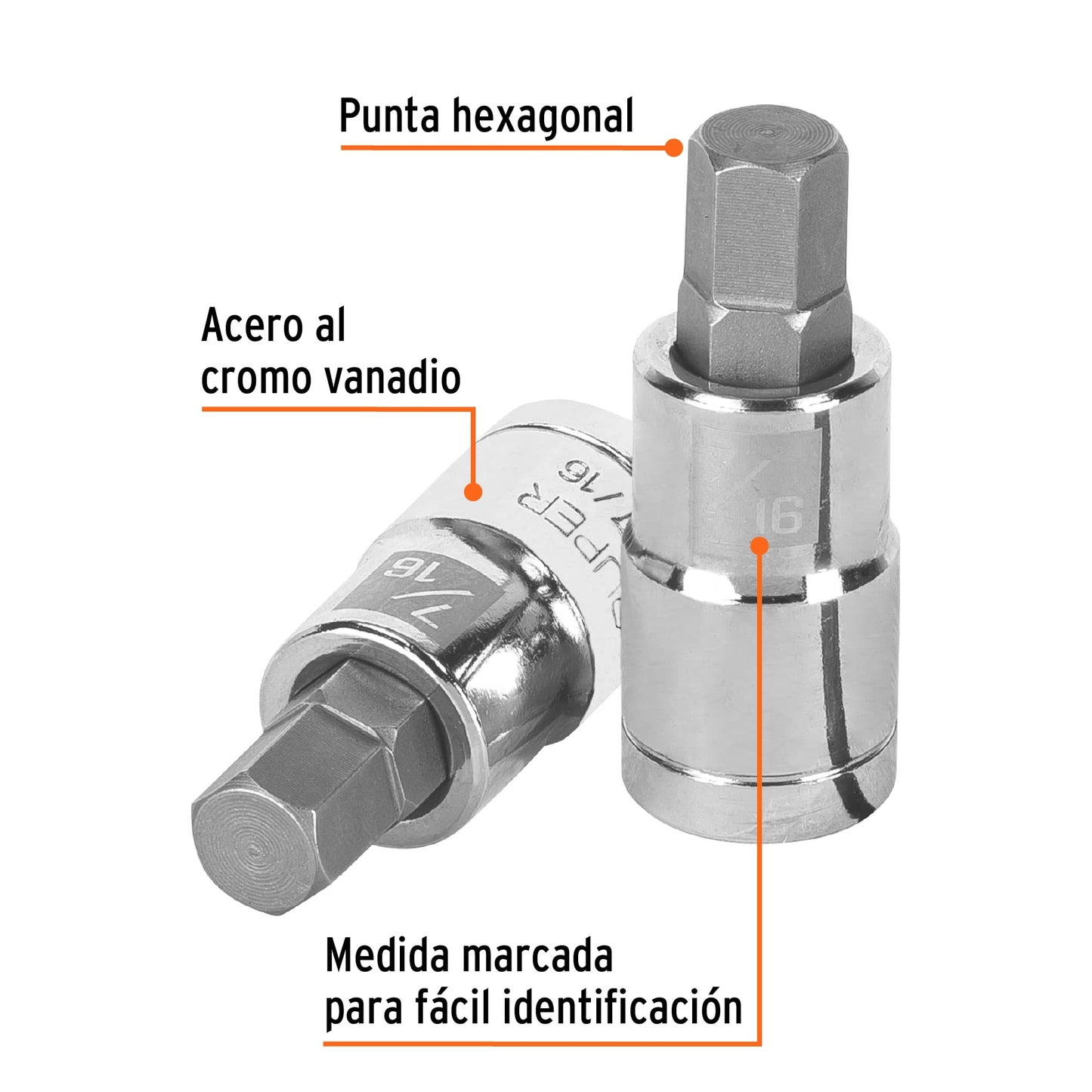 D-1241-7/16 Copas de punta bristol, mando 1/2" de 7/16"