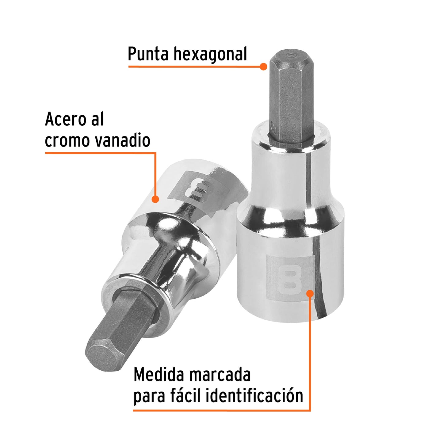 D-1241-8M Copas de punta bristol, mando 1/2" de 8mm