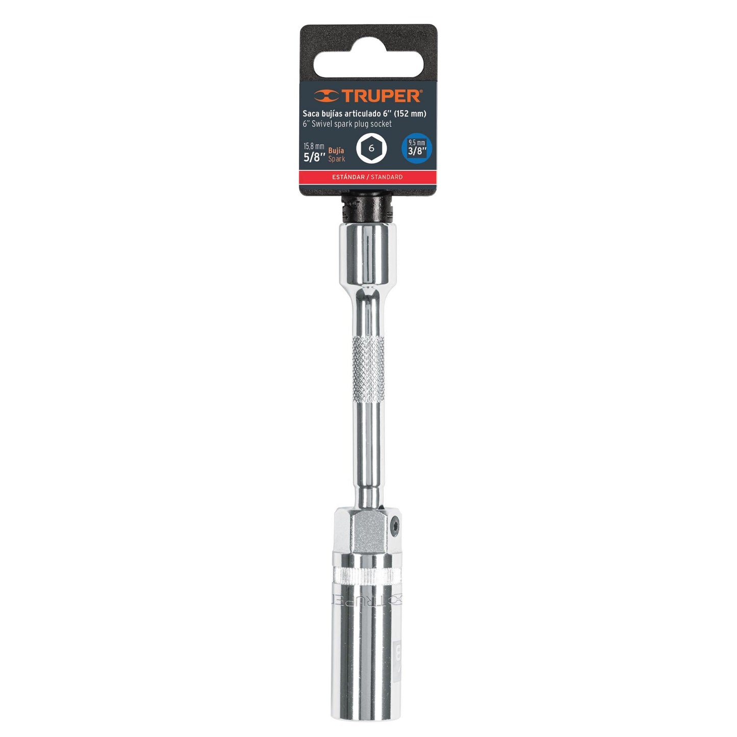 D-3820-BE6 Dado para bujías 5/8' articulado con extensión 6', cuadro 3/8"