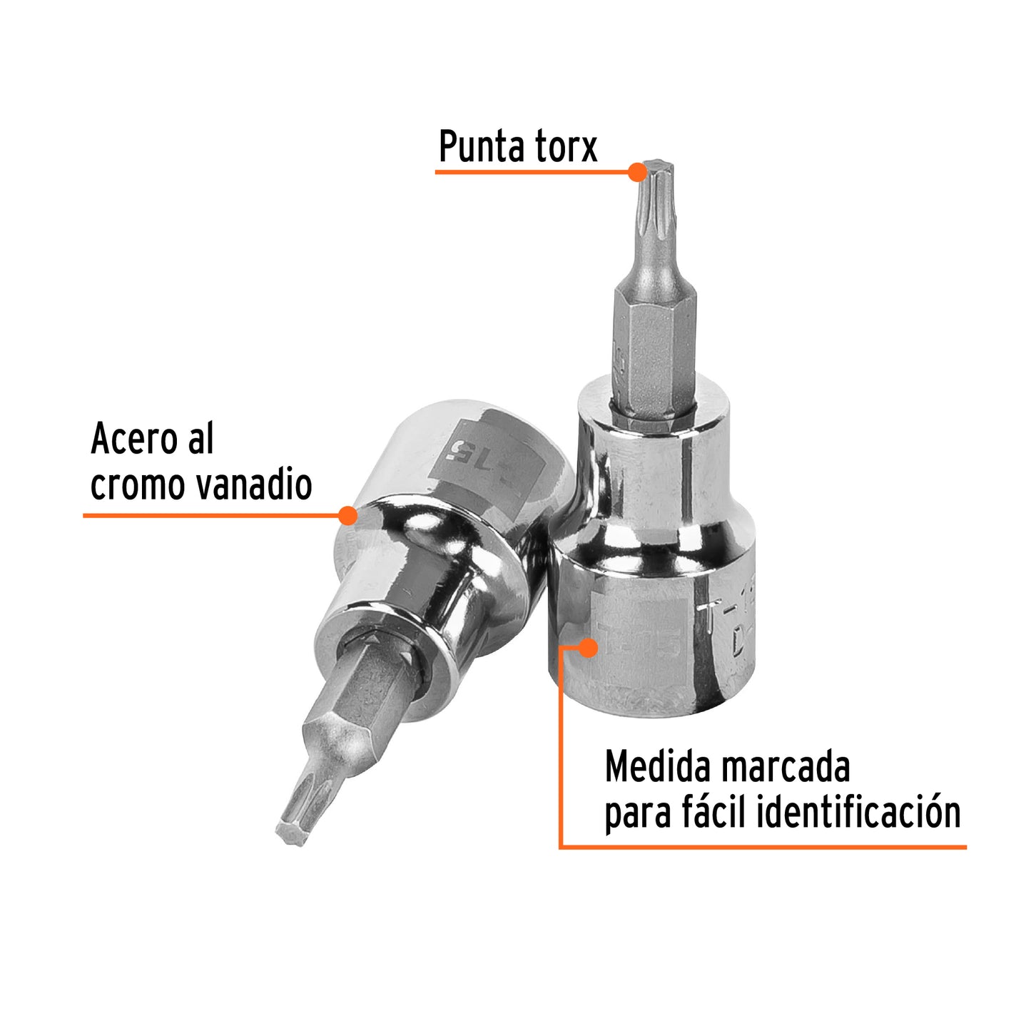 D-523915-W Copas punta torx, mando 3/8", T-15