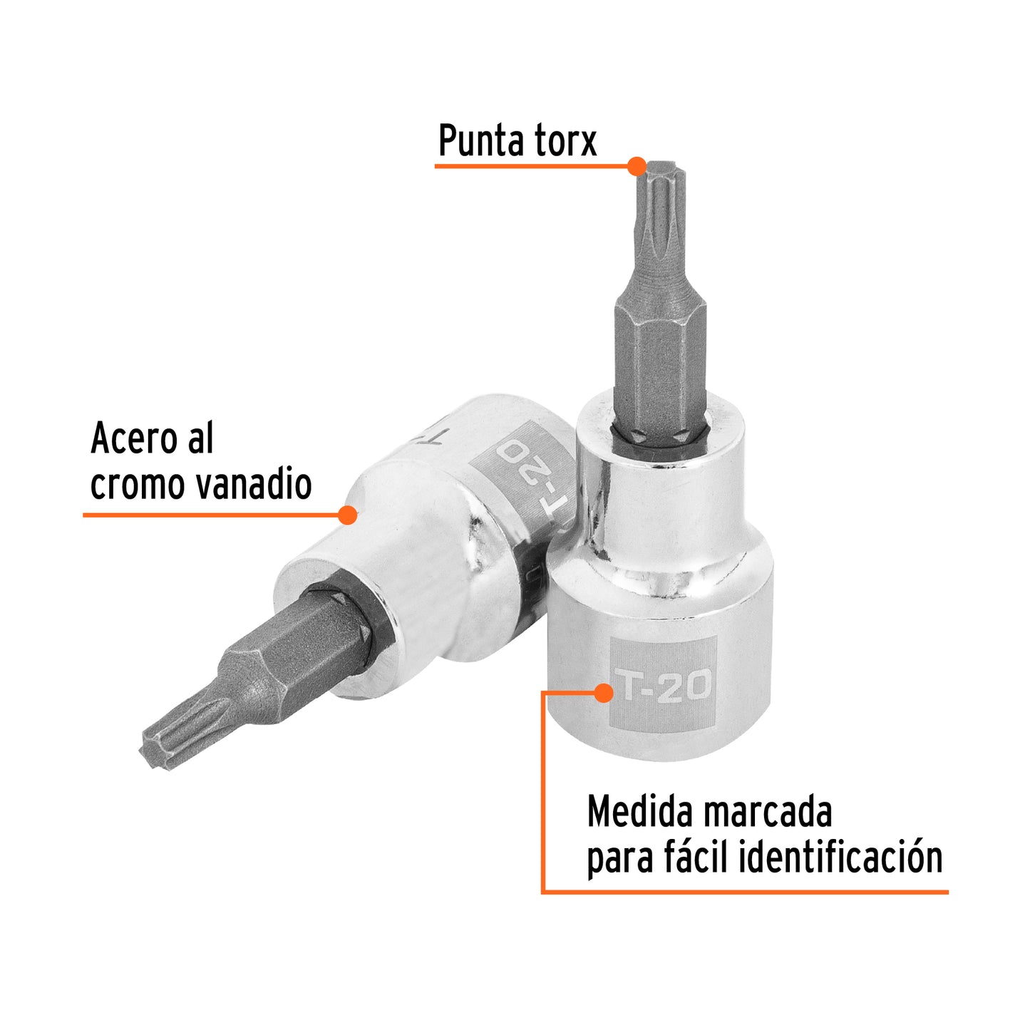 D-523920-W Copas punta torx, mando 3/8", T-20