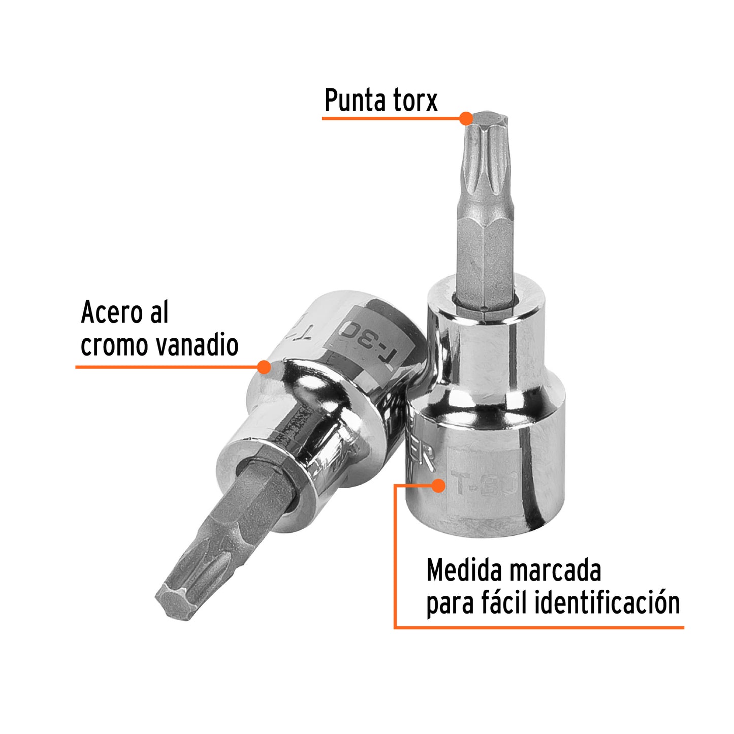 D-523930-W Copas punta torx, mando 3/8", T-30