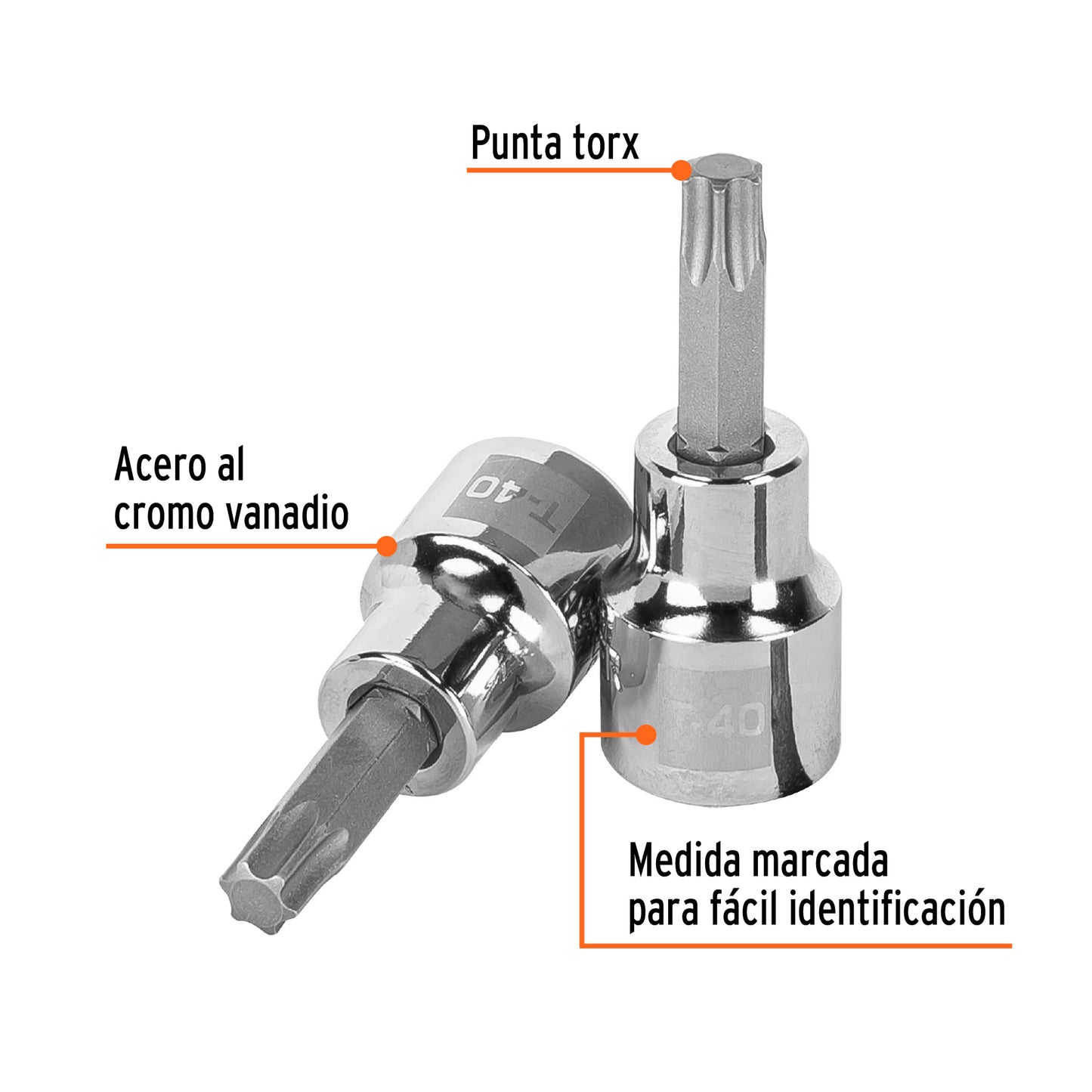 D-523940-W Copas punta torx, mando 3/8", T-40