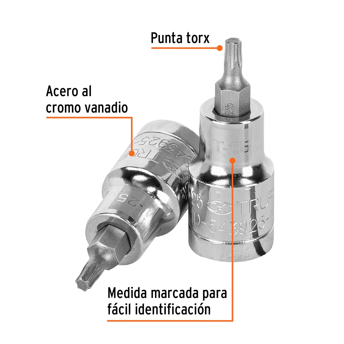 D-543925-W Copa punta torx, mando 1/2", T-25
