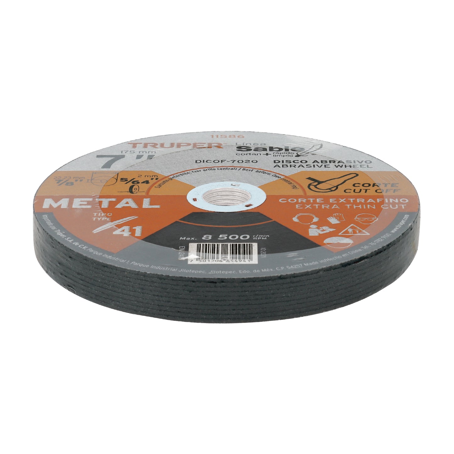 DICOF-7020 Disco Tipo 41, corte extrafino de metal Línea Sable 7", 1.8mm