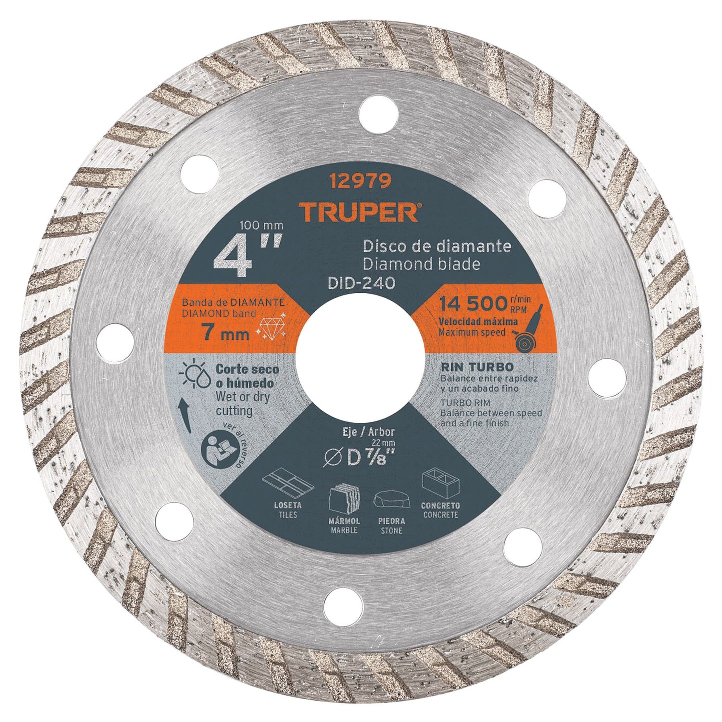 DID-240 Disco diamantado turbo, 4"