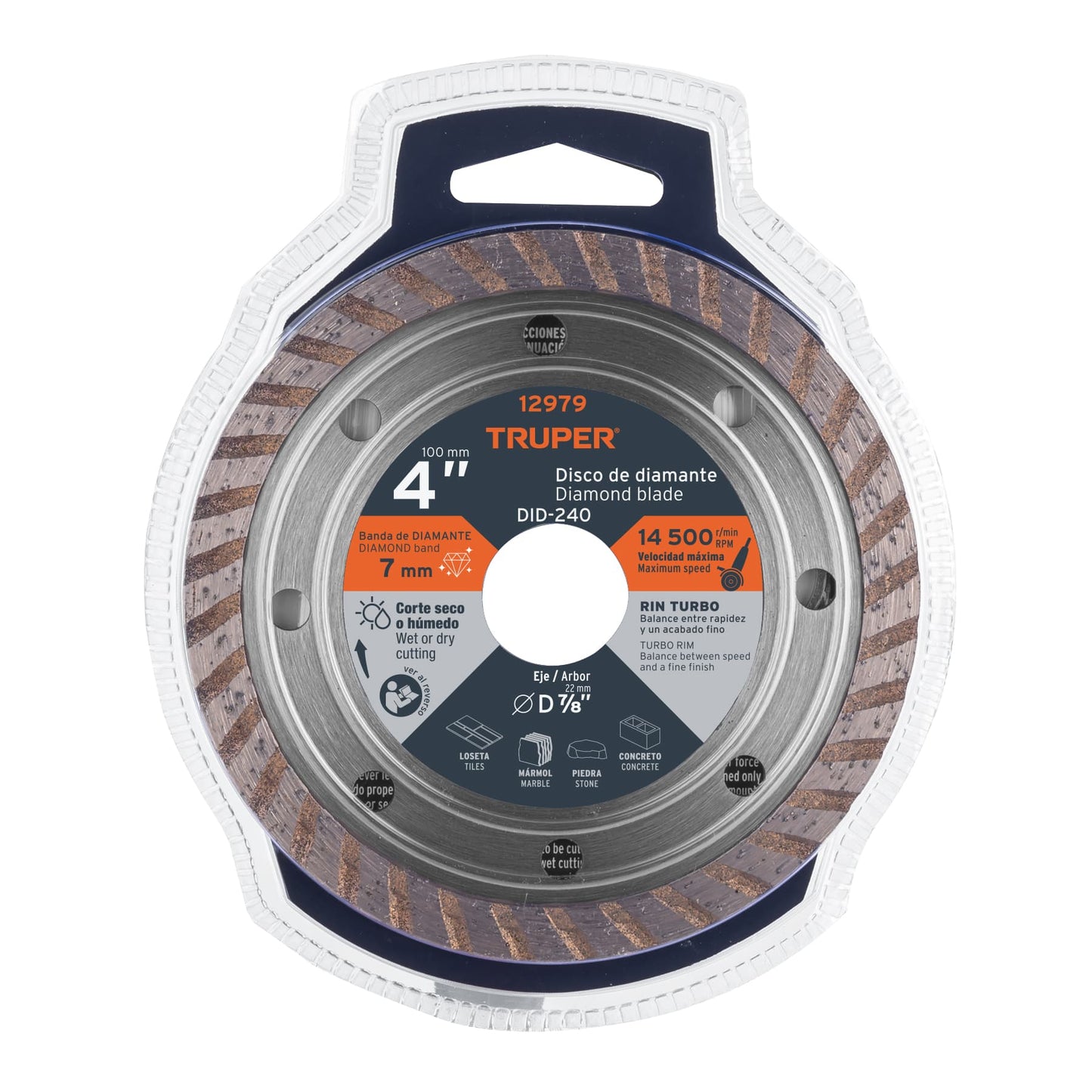 DID-240 Disco diamantado turbo, 4"