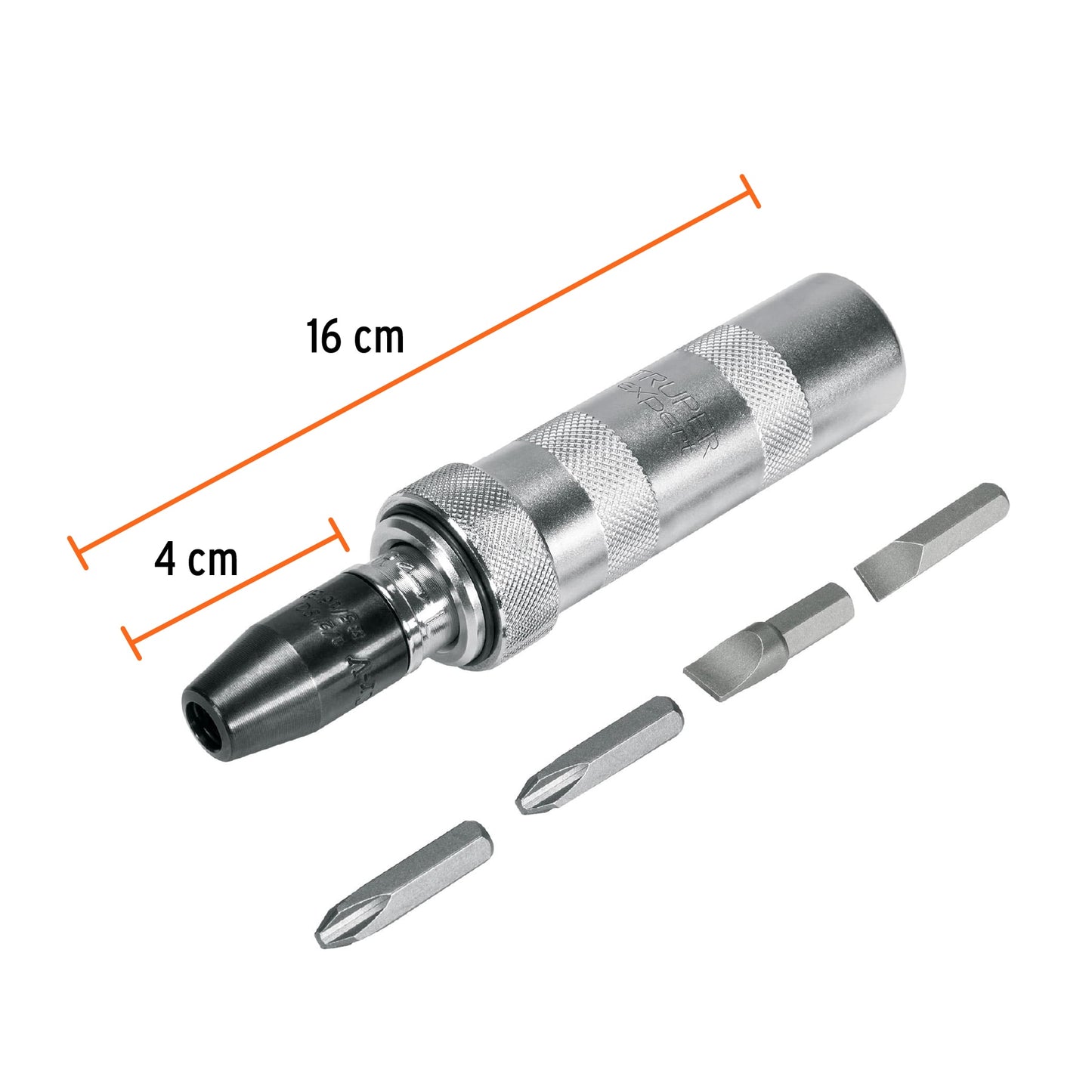 DIMP-3/8X Juego de desarmador de impacto y 4 puntas 3/8' S2, Expert
