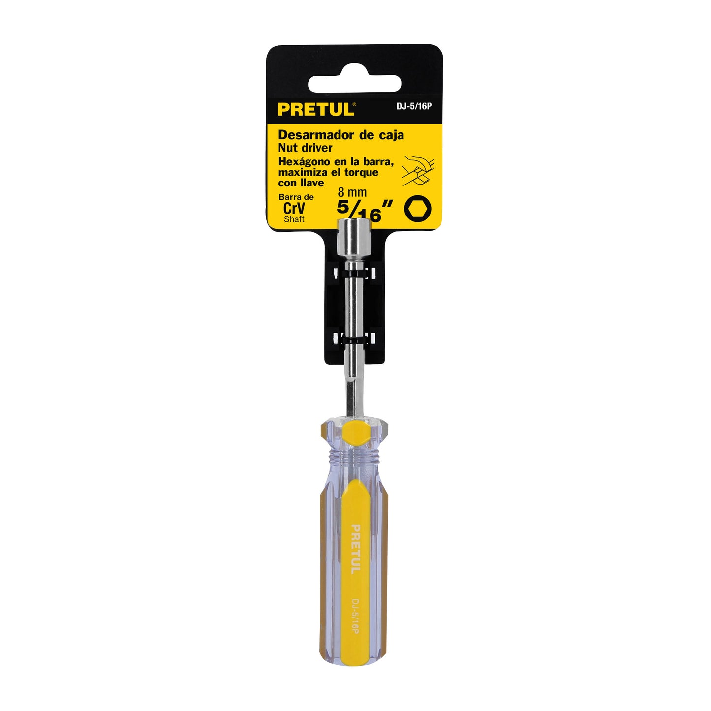 DJ-5/16P Desarmador de caja 5/16' mango de PVC Pretul