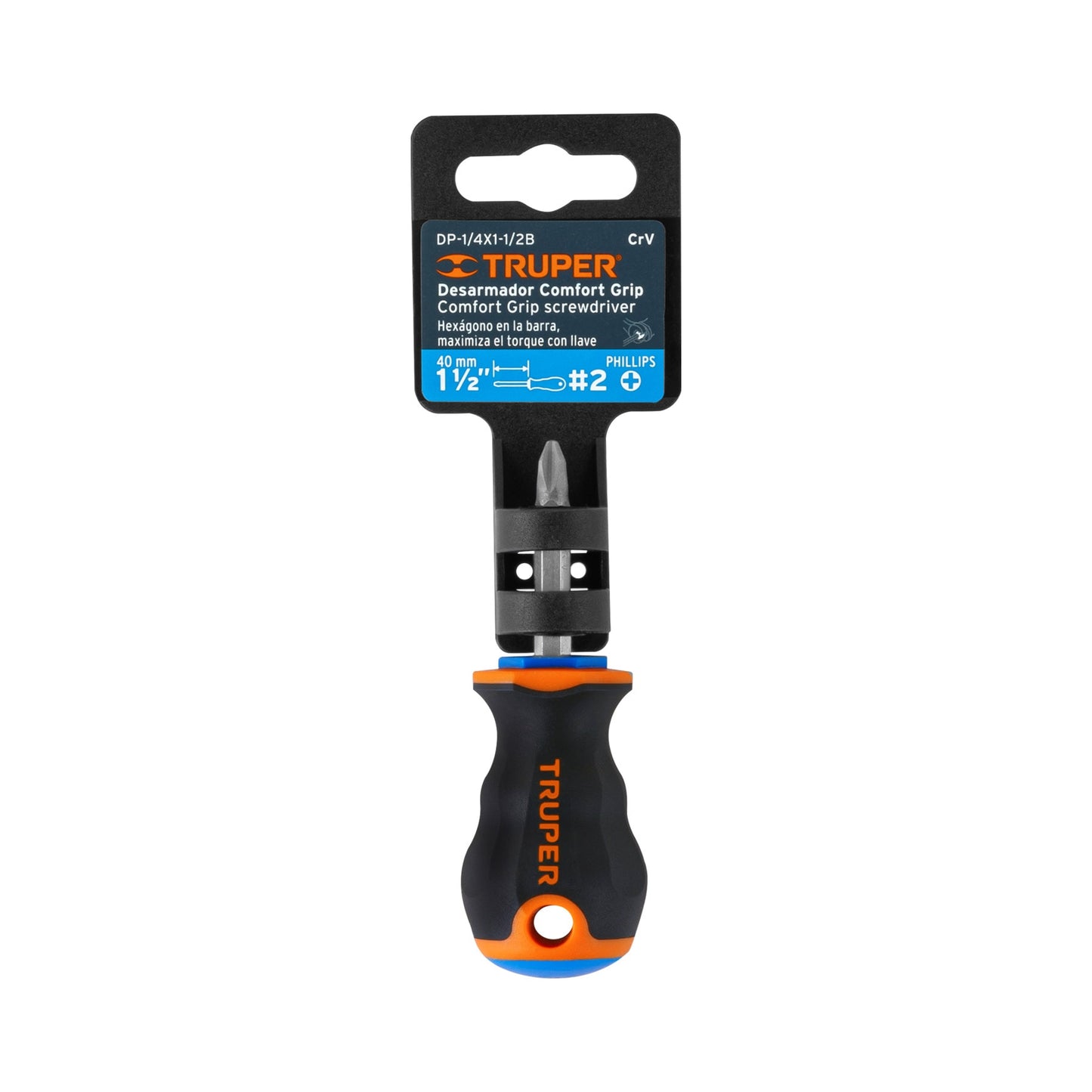 DP-1/4X1-1/2B Destornillador punta phillips 1/4" x 1-1/2" mango Comfort Grip
