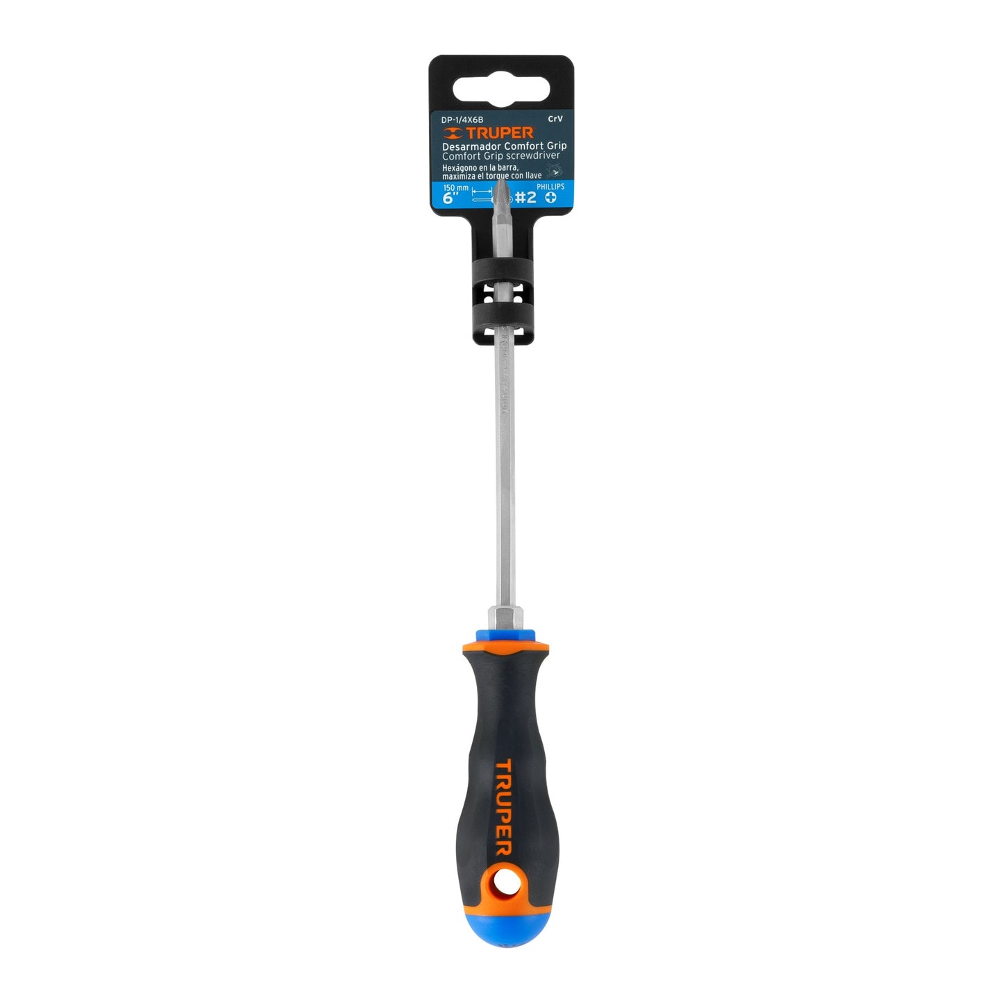 DP-1/4X6B Destornillador punta phillips 1/4" x 6" mango Comfort Grip