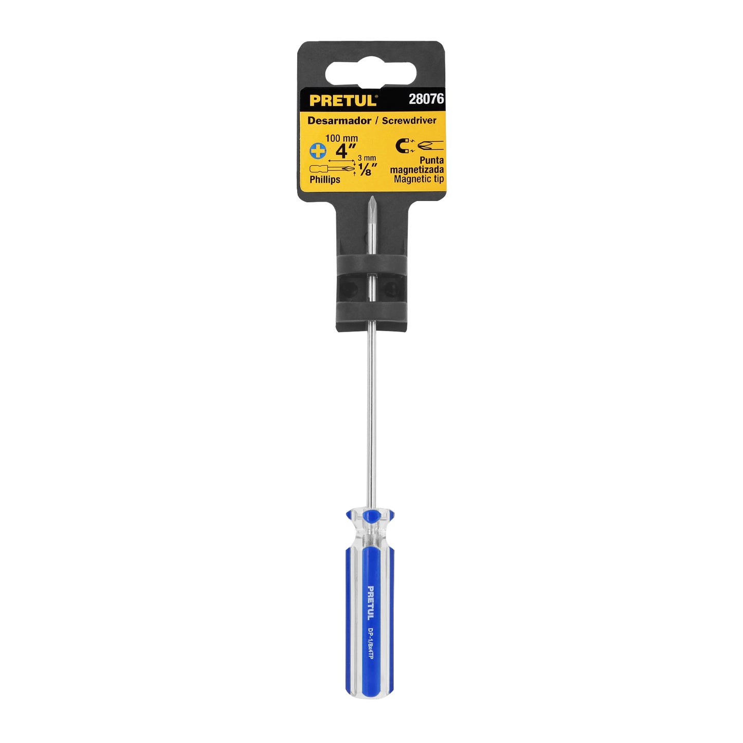 DP-1/8X4TP Desarmador punta Phillips, 1/8' x 4', mango PVC, Pretul