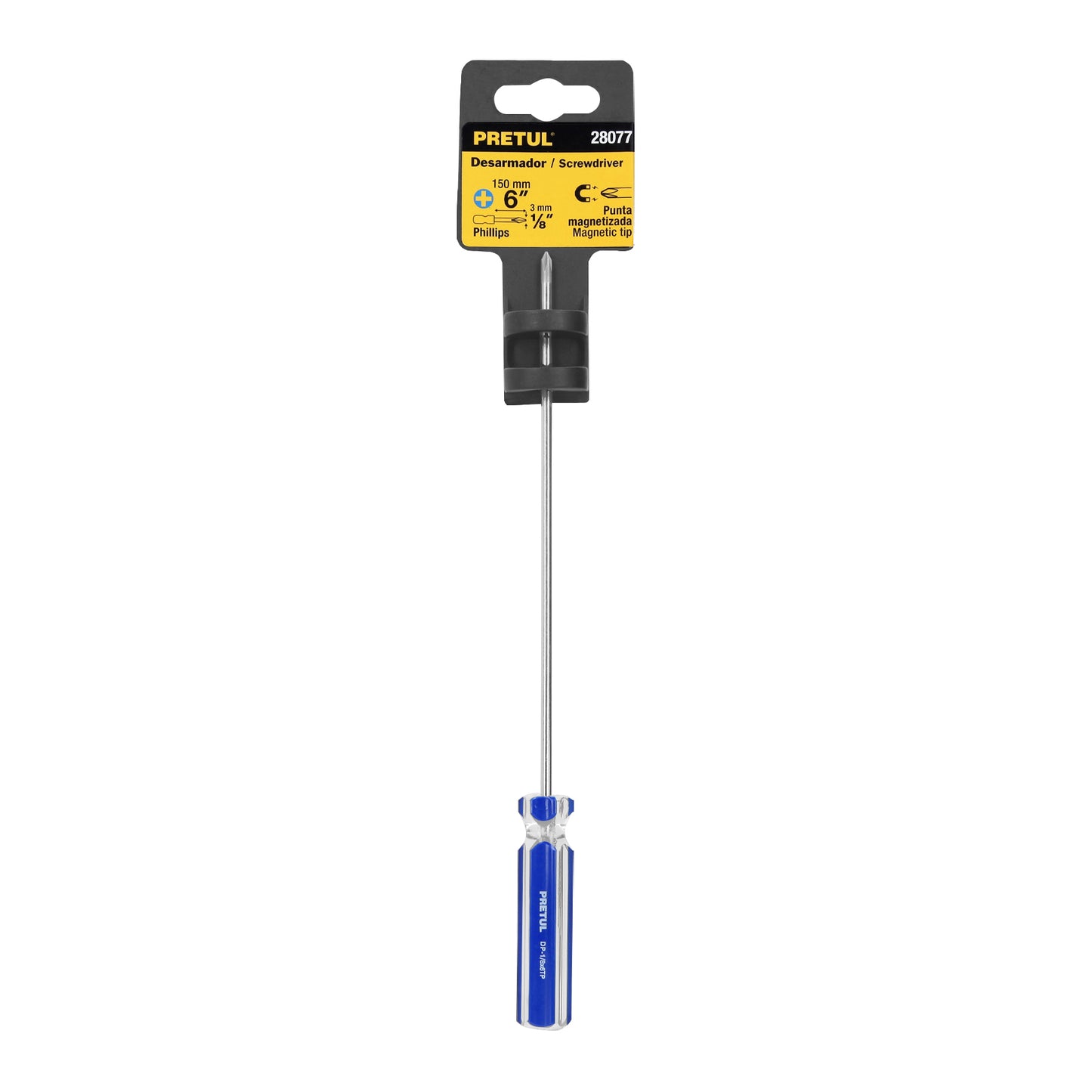 DP-1/8X6TP Desarmador punta Phillips, 1/8' x 6', mango PVC, Pretul
