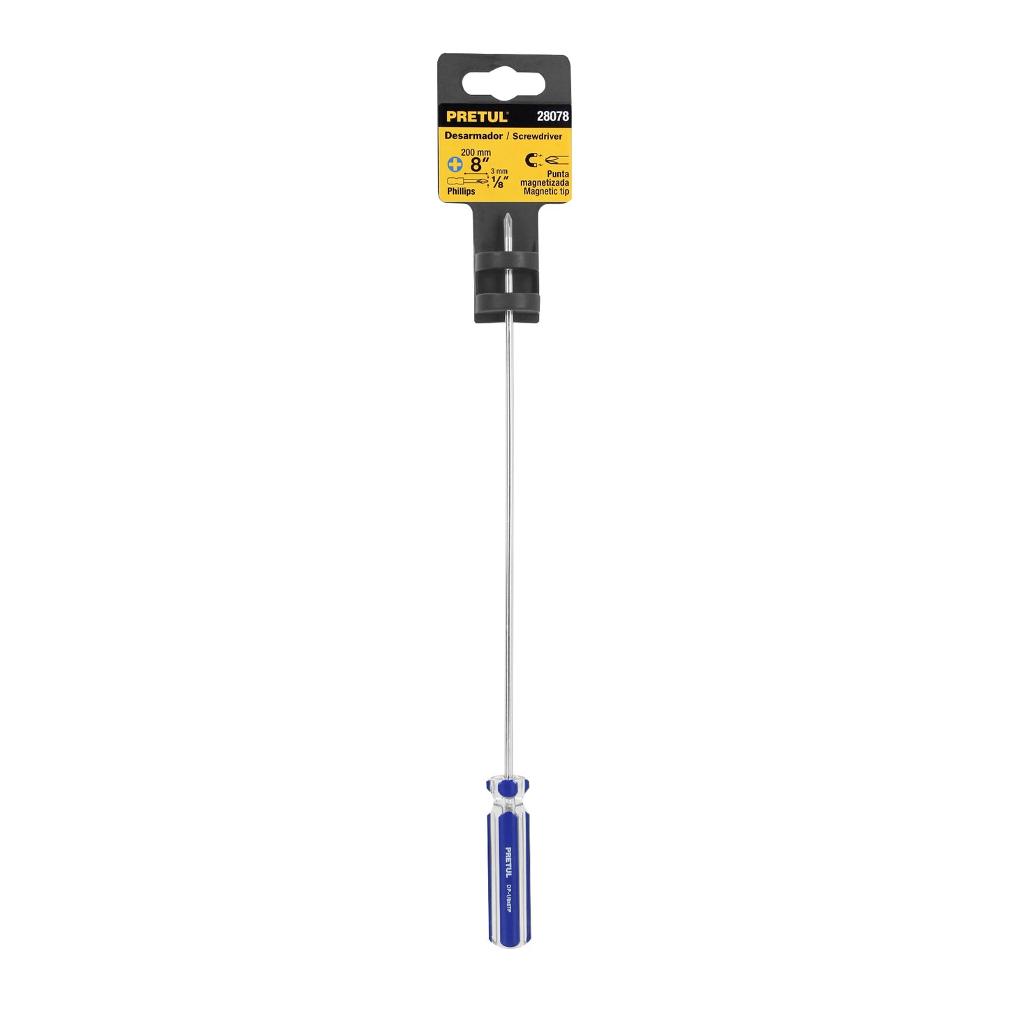 DP-1/8X8TP Desarmador punta Phillips, 1/8' x 8', mango PVC, Pretul