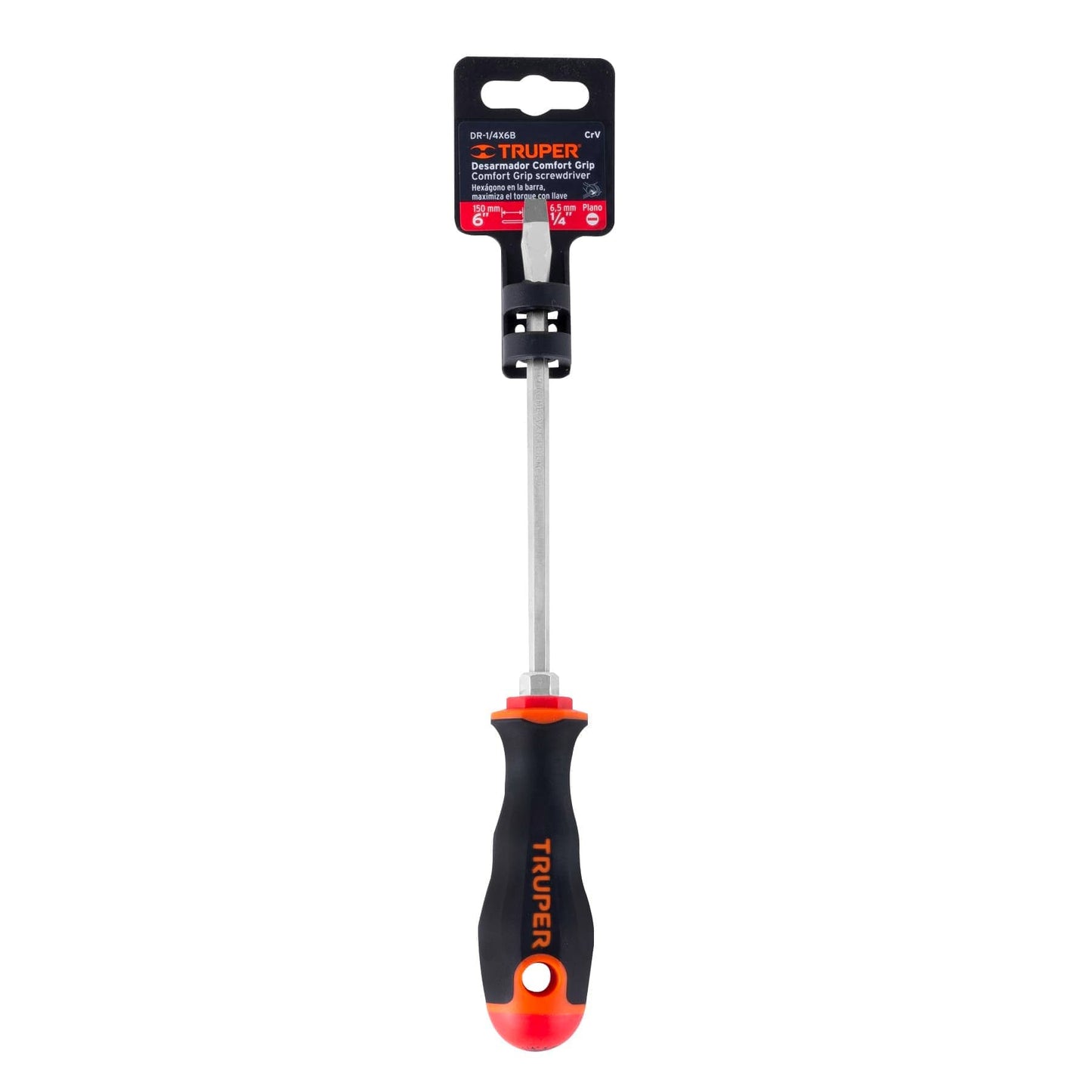 DR-1/4X6B Destornillador punta pala 3/4" x 6" mango Comfort Grip