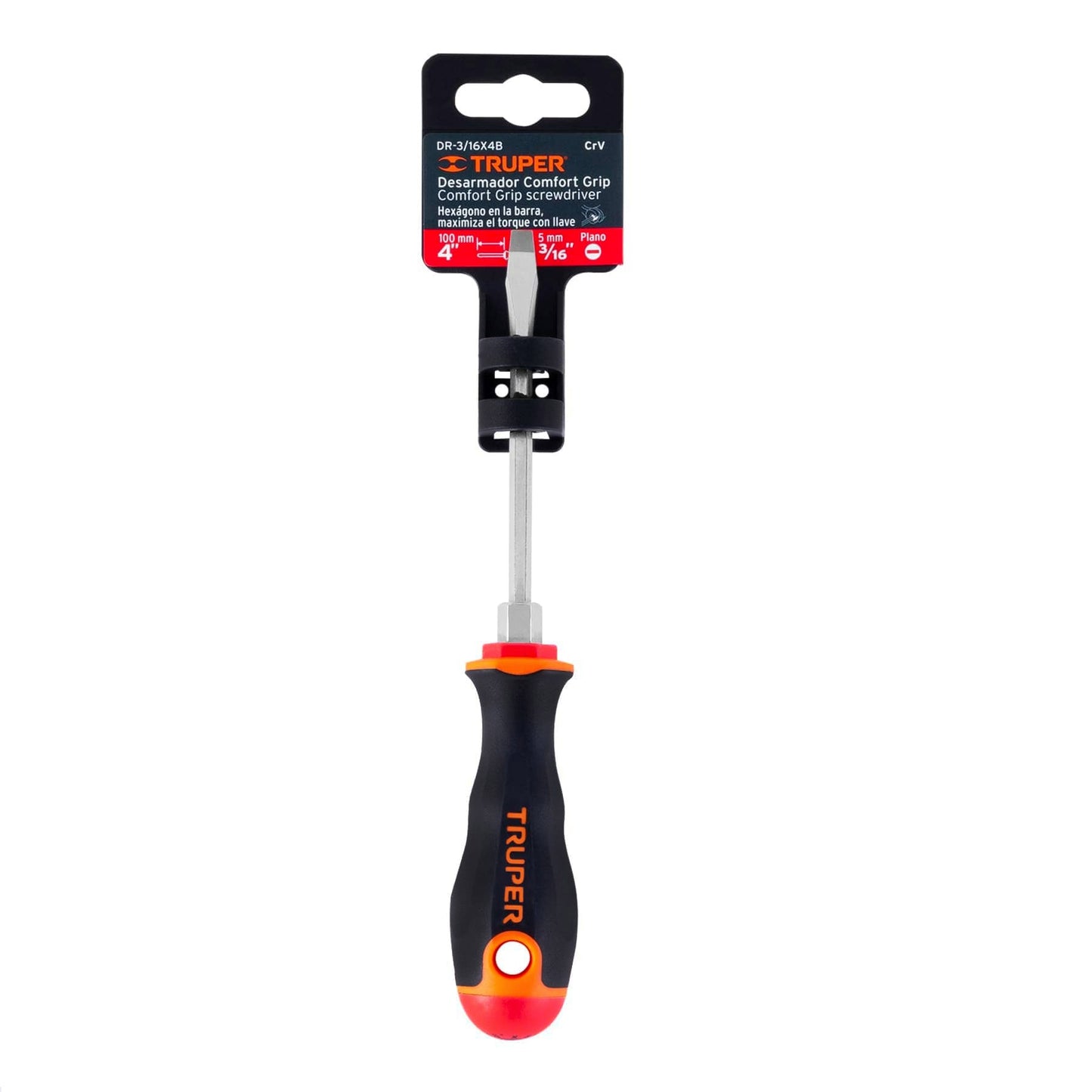 DR-3/16X4B Destornillador punta pala 3/16" x 4" mango Comfort Grip