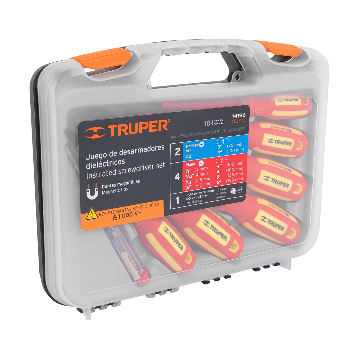 DTJ-7D Juego de 6 destornilladores dieléctricos y 1 tester