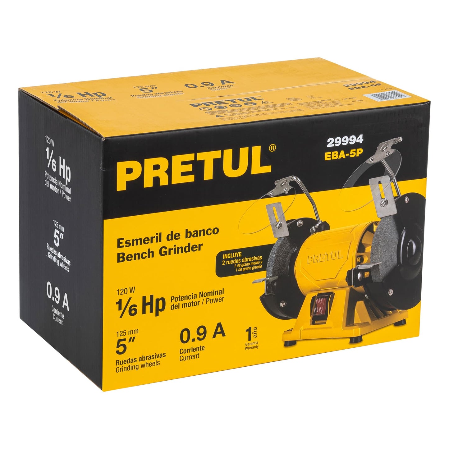 EBA-5P Esmeril de banco de 5" de 1/6 Hp Pretul