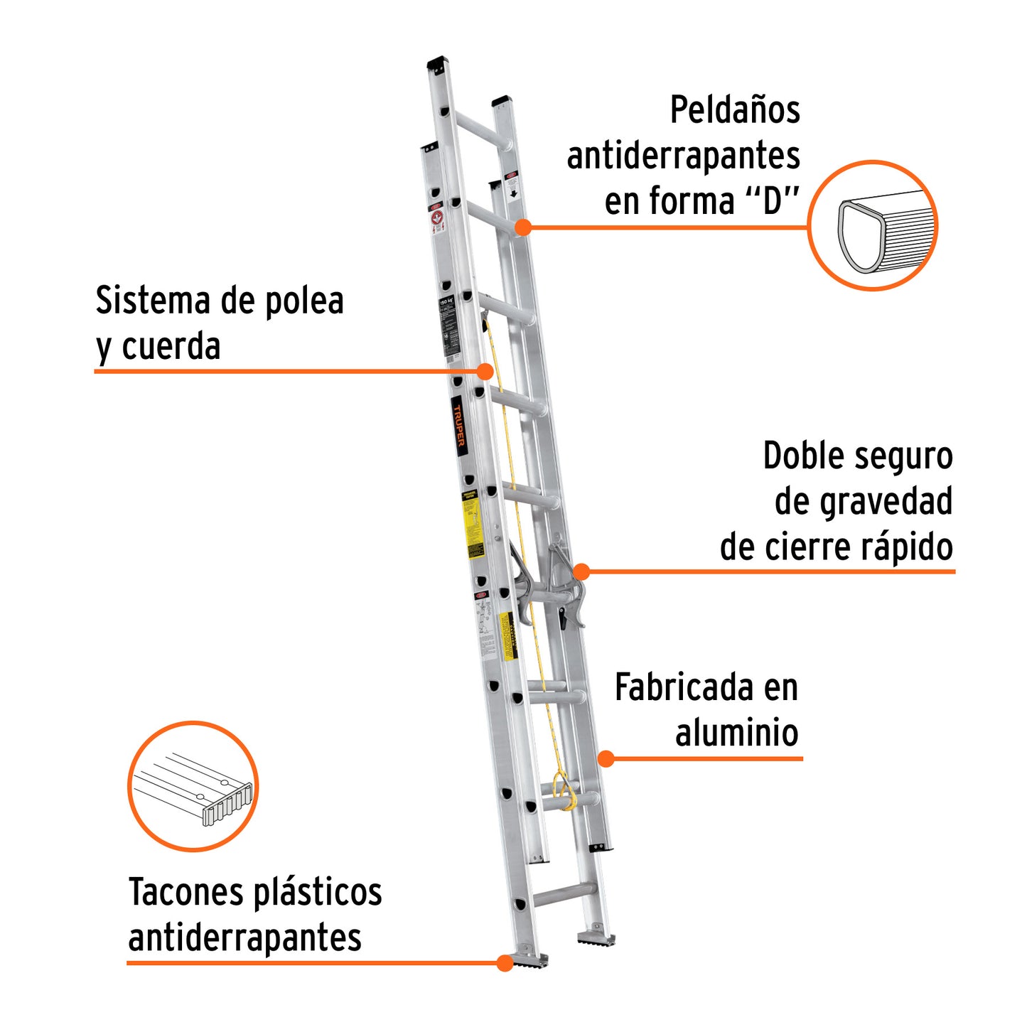 ESE-16 Escalera de extensión, tipo III, 16 peldaños