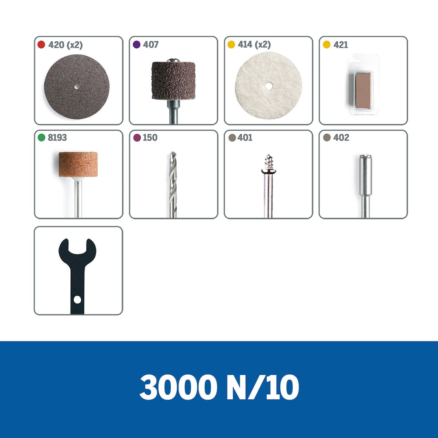 F0133000PA-000 Dremel 3000 Mototool con 10 Accesorios