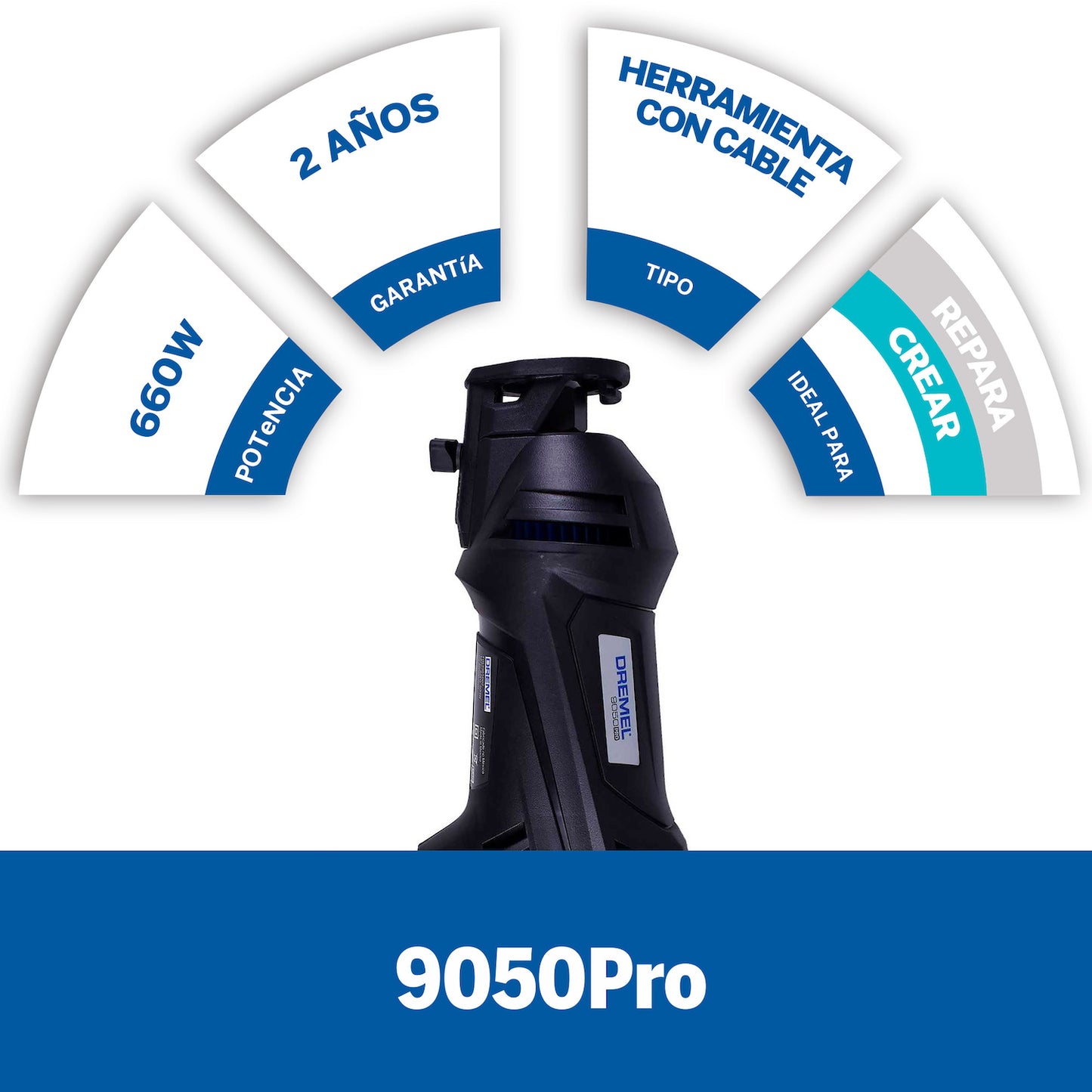 Dremel 9050Pro Sierra de Broca Profesional Multiuso Para Madera y Drywall con 17 Accesorios + Bolsa de Almacenamiento