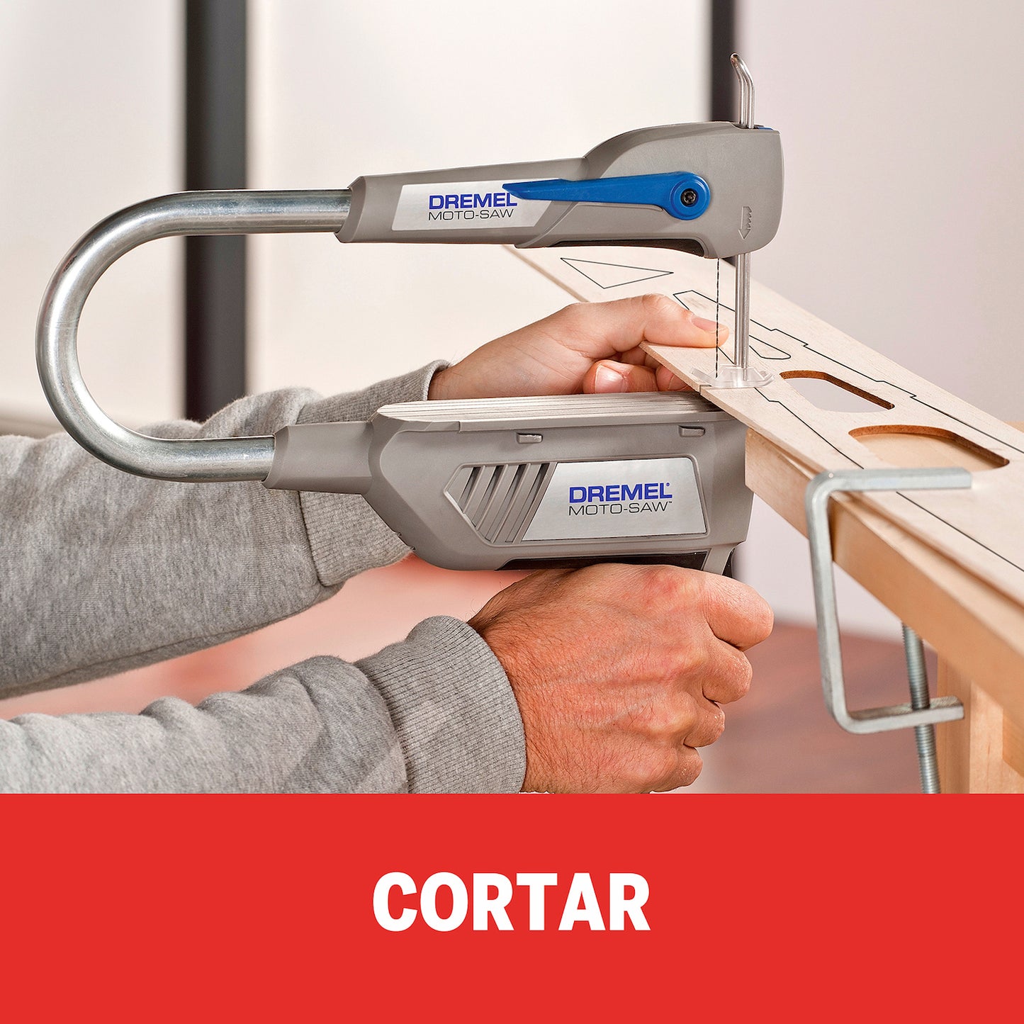 F013MS20AA-000 Dremel Moto-Saw Sierra Caladora de Banco con 10 Accesorios + Maleta