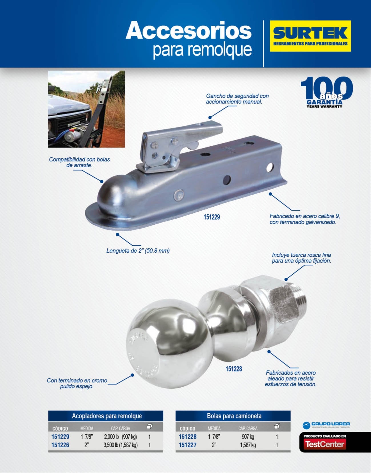 151229 Acoplador para remolque 1-7/8"