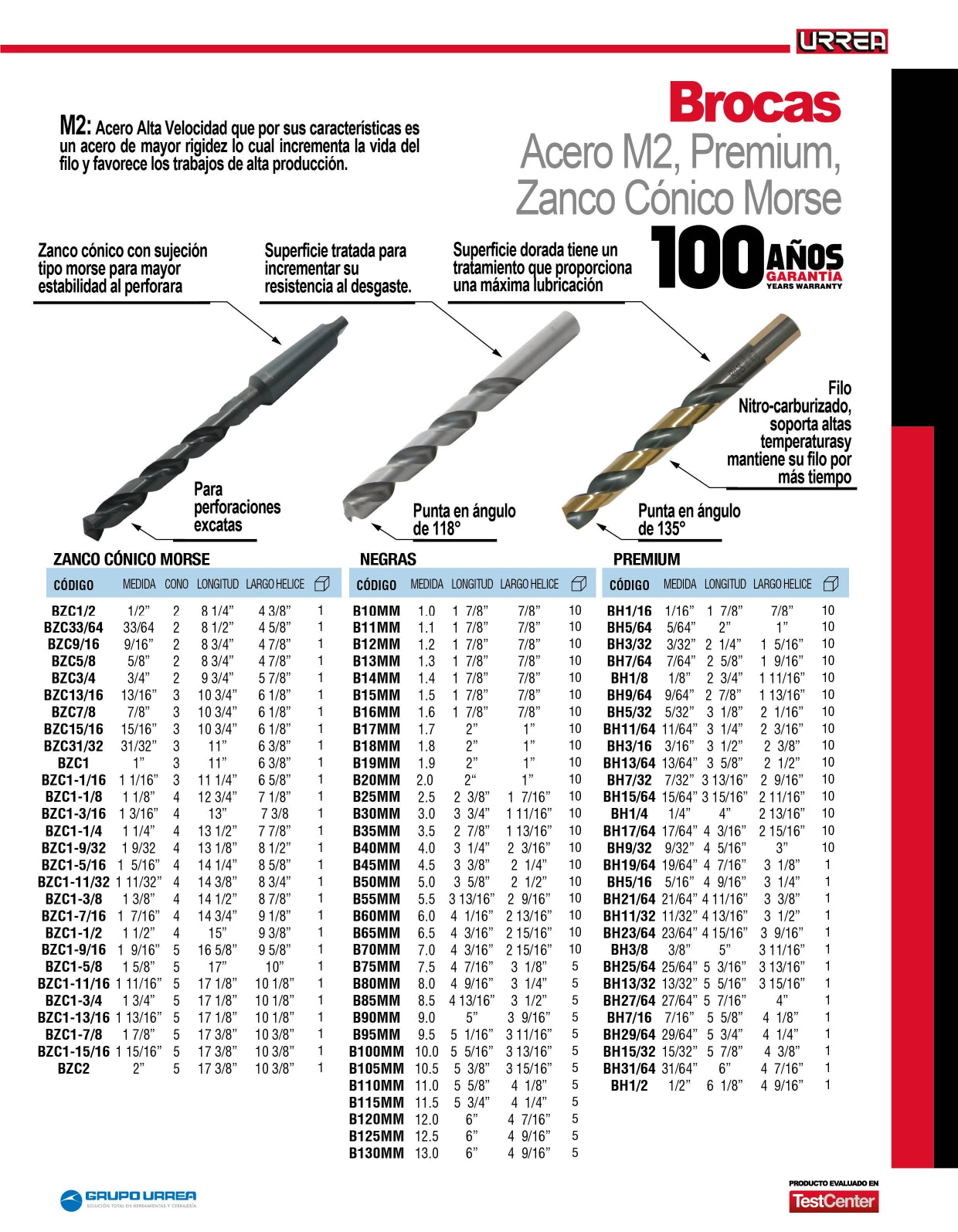 BH19/64 Broca HSS M35 Nitrocarburizada 19/64"