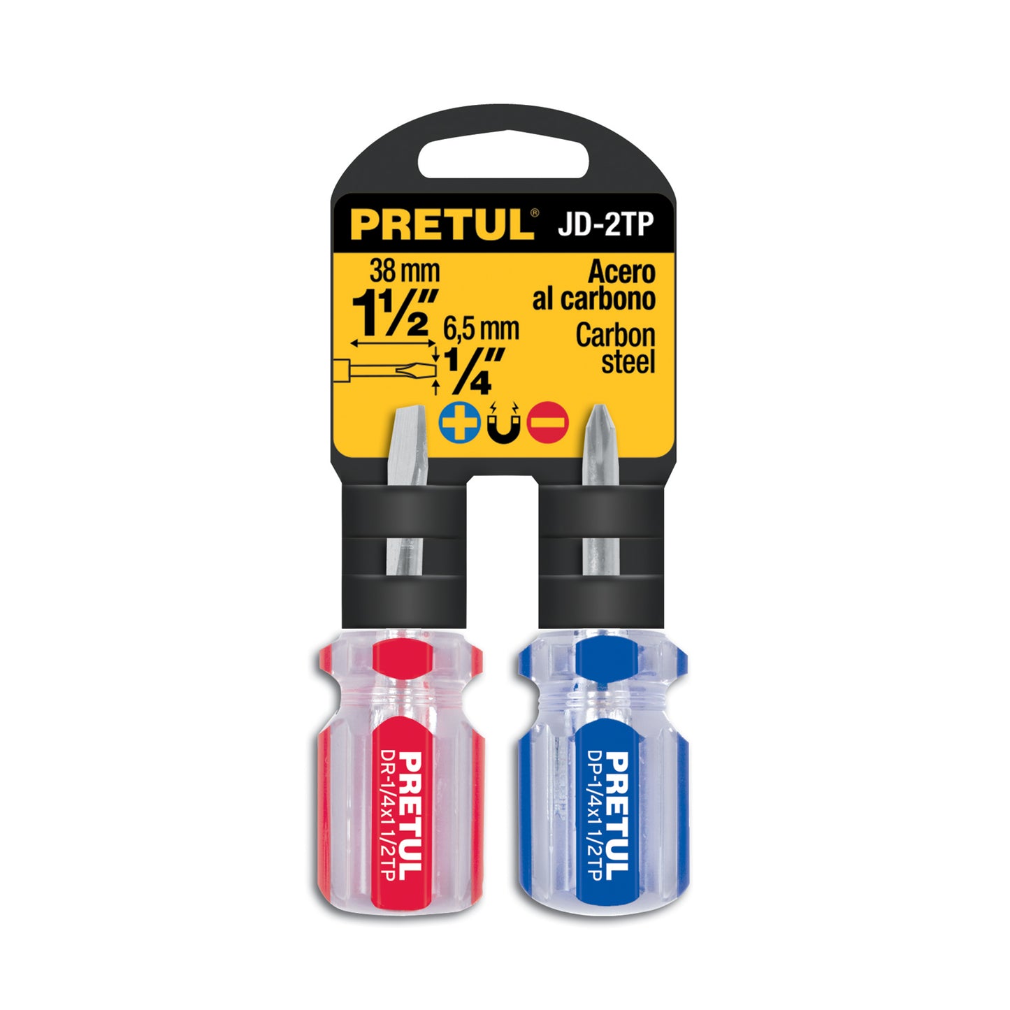 JDT-2TP Dúo destornilladores, tipo tatamaco, 2 piezas, PVC, Pretul