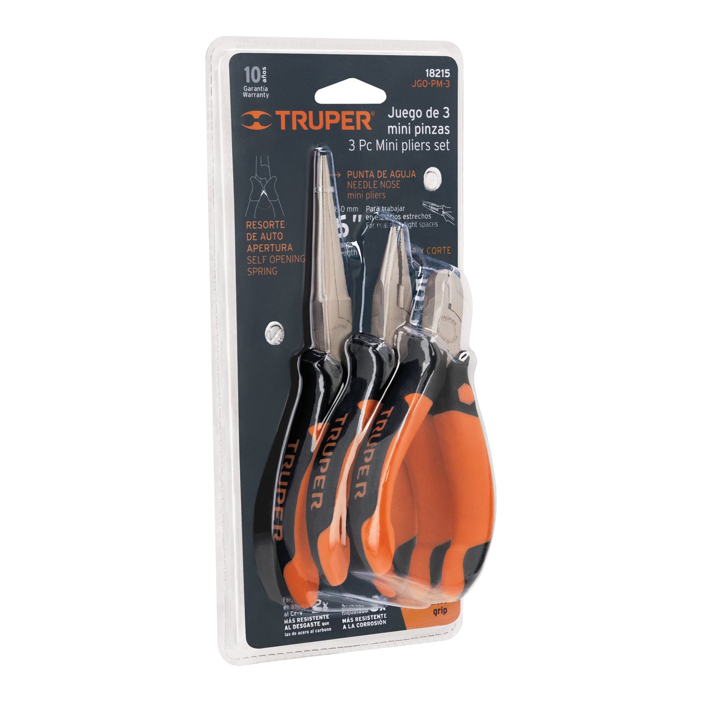 JGO-PM-3 Juego de alicates miniatura, mango comfort grip, 3 piezas