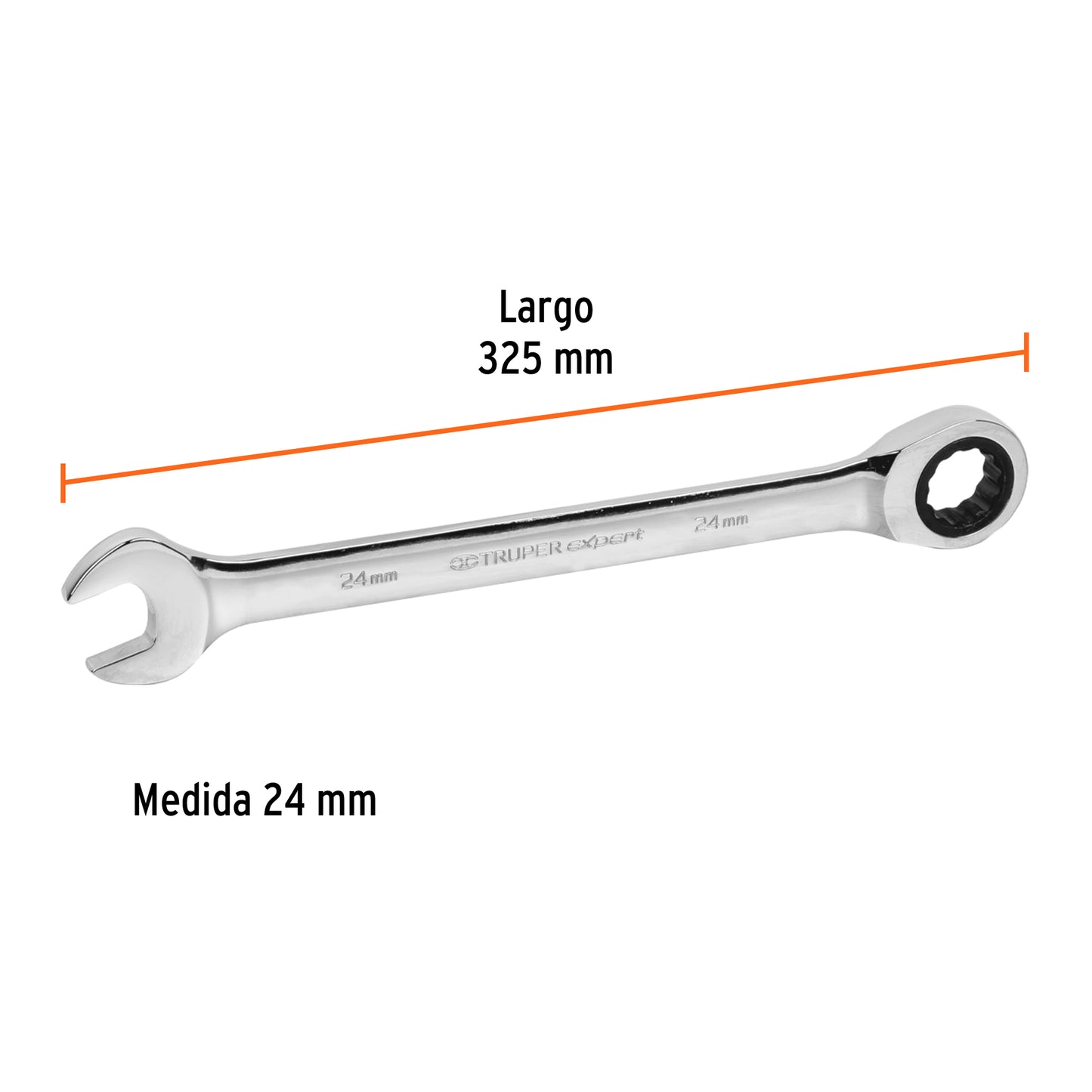 LL-1224MX Llave mixta con ratchet, milimétrica 24mm, TruperExpert